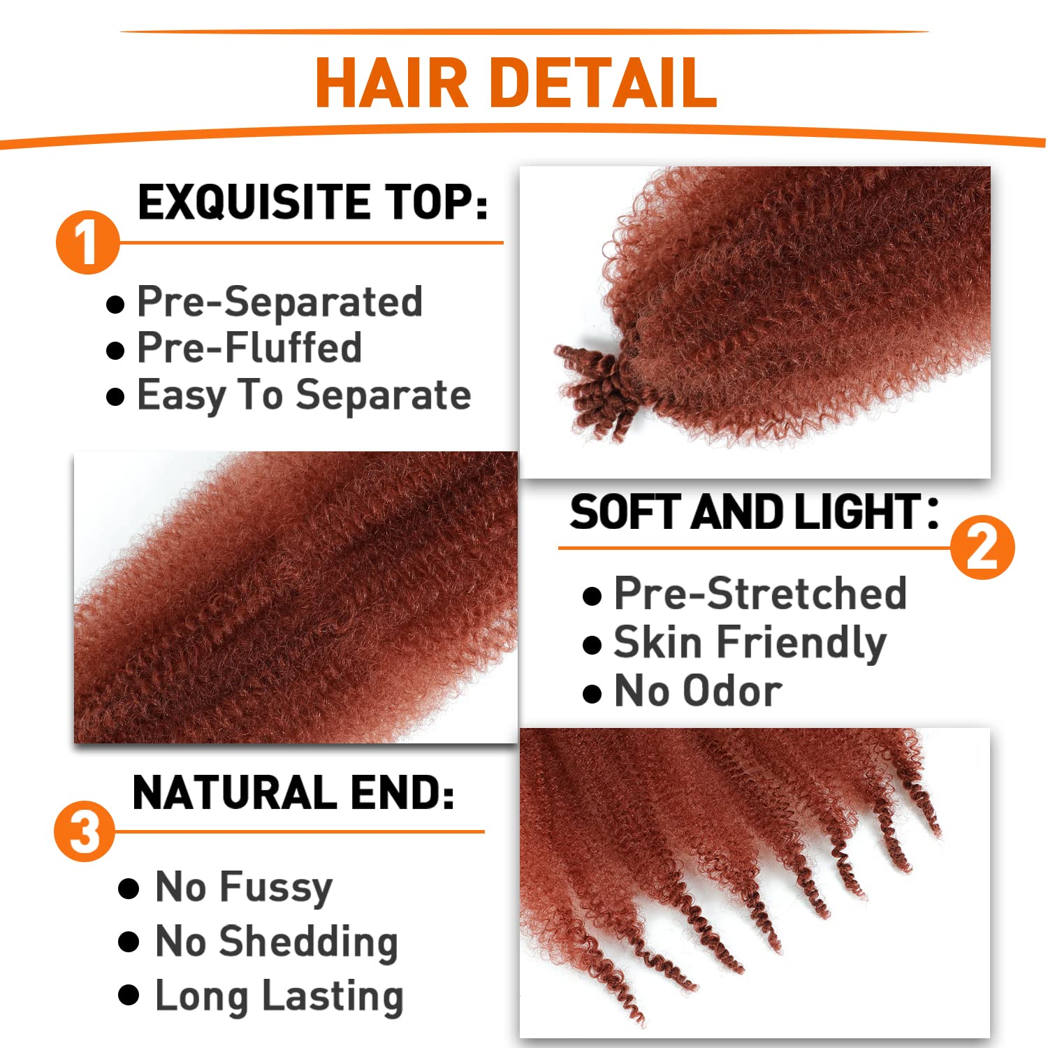 Springy Afro Twist Hair 12 Inch 6 Packs Pre Fluffed Marley Twist Braiding Hair For Black Women (12 Inch, 6 Packs,350#)