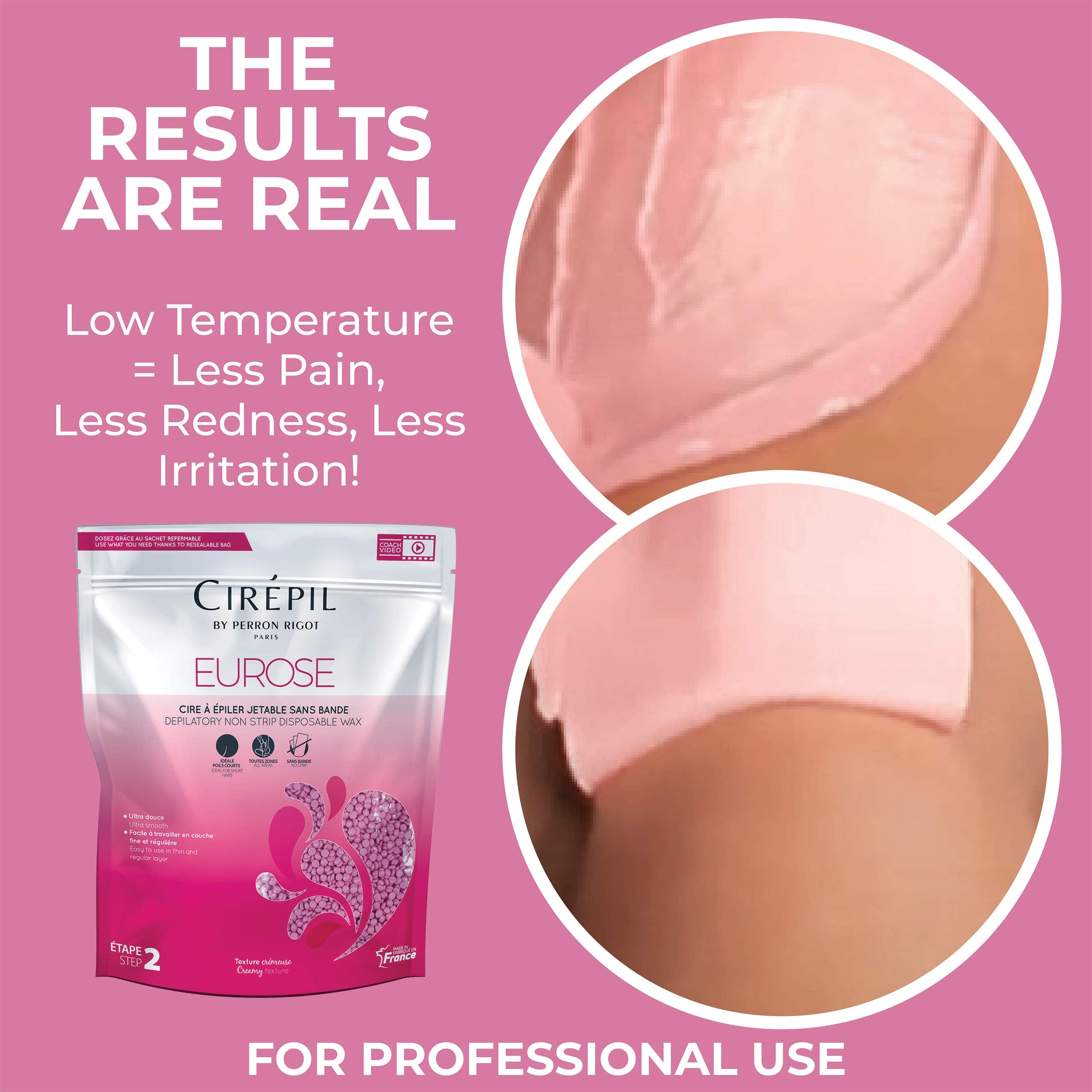 Cirepil - Eurose - 800g / 28.22 oz Wax Beads Bag - All-Purpose & Unscented - Ultra Smooth & Creamy Texture - Perfect for Short H