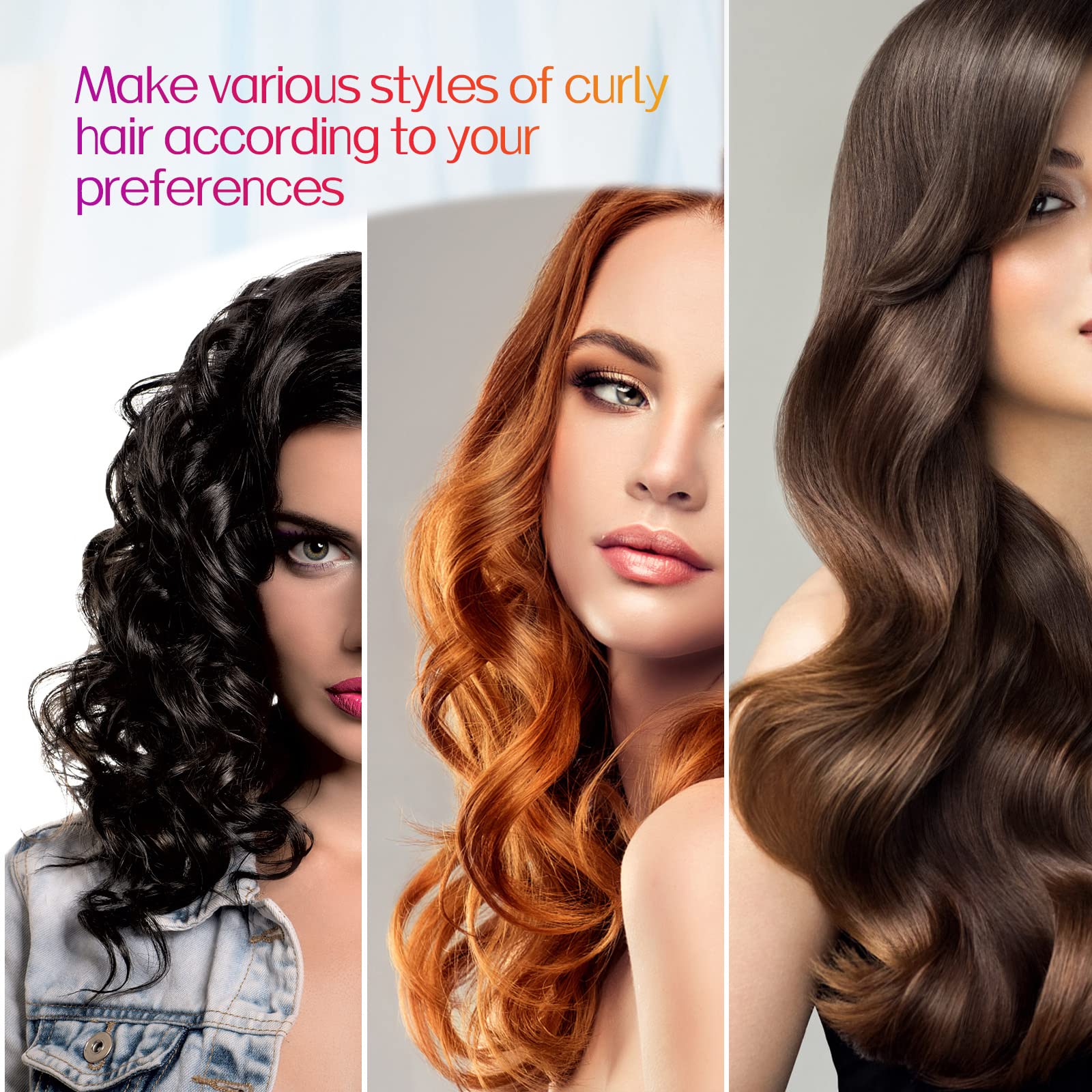 Fitifun Heatless Hair Curler - 61" Extra Long Velour Curling Rod Set, Soft Cotton, Black, 6 Piece for Overnight Curls