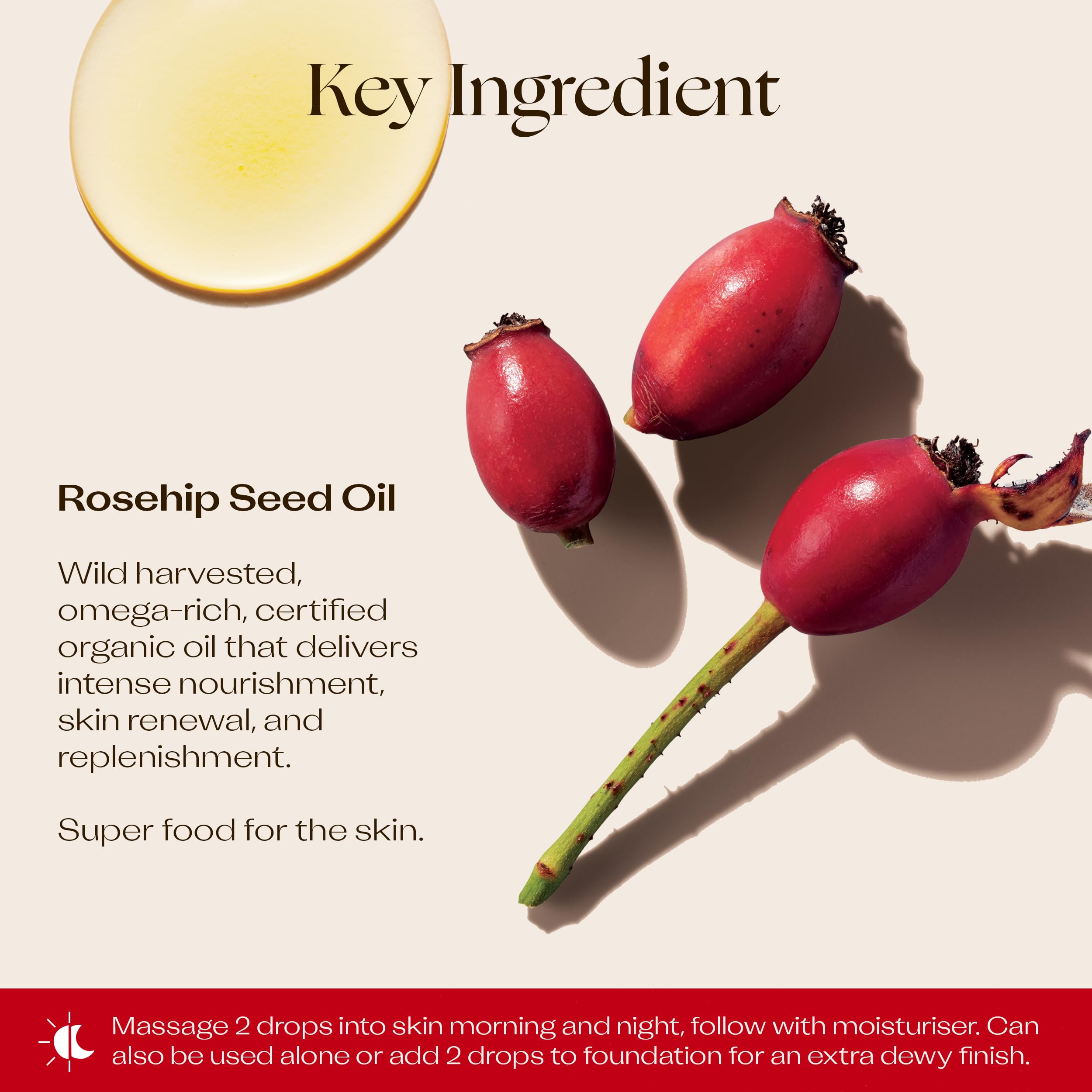Trilogy Certified Organic Rosehip Oil - Pure Cold-Pressed Rosehip Seed Oil for Scars, Stretch Marks, Fine Lines & Wrinkles - Wit