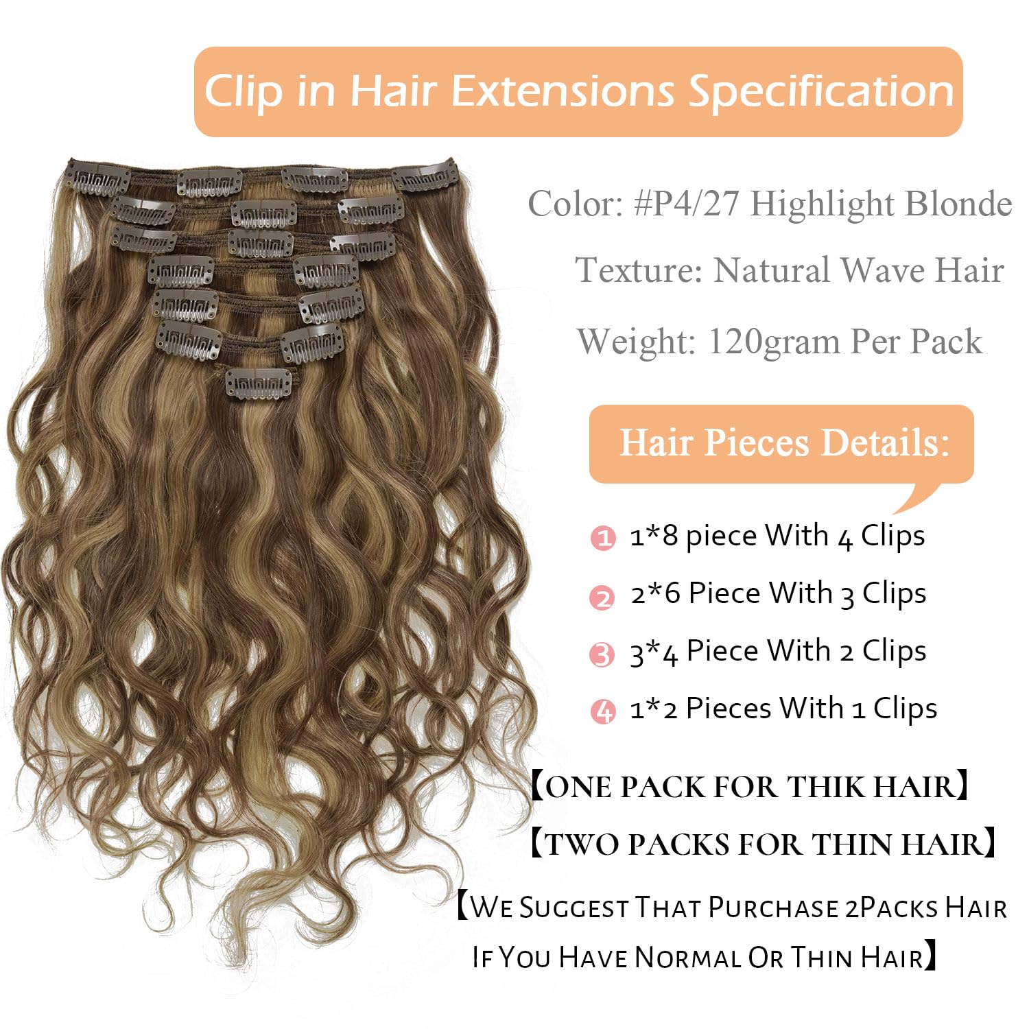 Lacerhair Curly Clip in Hair Extensions Piano Dark Brown Highlight Honey Blonde Real Remy Human Hair Natural Wave Curly Clip Ins