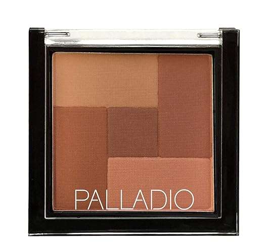 Palladio 2 In 1 Mosaic Powder Blush and Bronzer Silky Smooth Face Makeup Pressed Five Color Hues from Shimmering Pinks to Golden