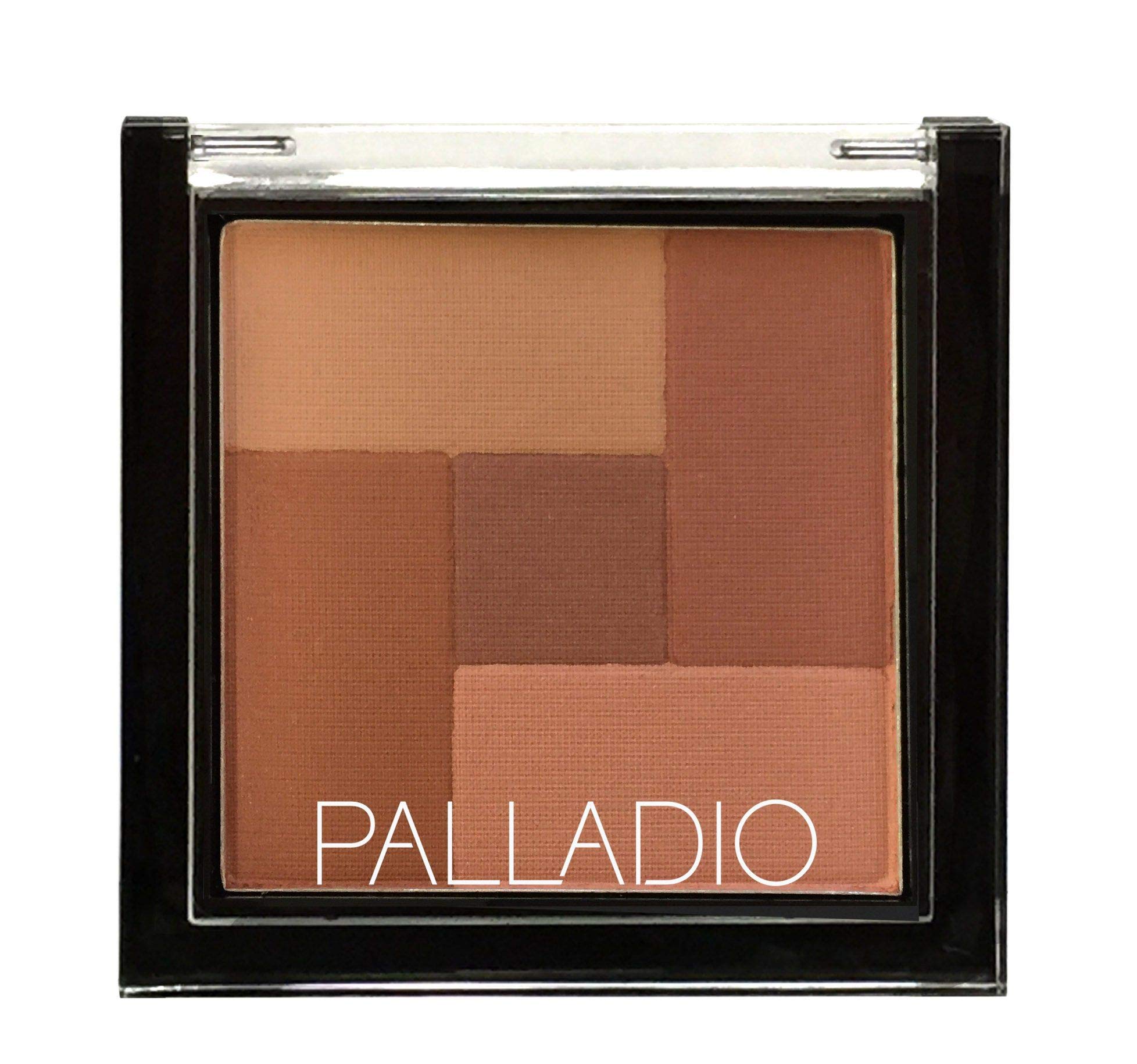 Palladio 2 In 1 Mosaic Powder Blush and Bronzer Silky Smooth Face Makeup Pressed Five Color Hues from Shimmering Pinks to Golden