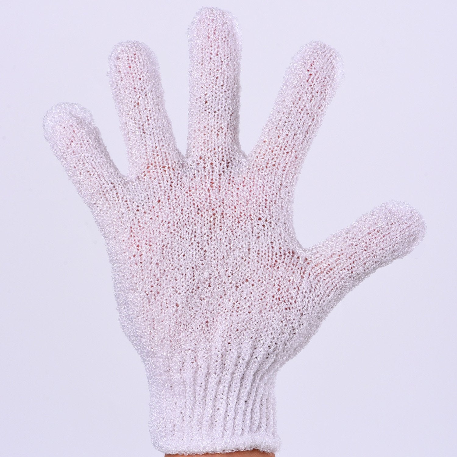 Hotop 4 Pairs Shower Gloves Scrubbing Gloves Dual-Sided Exfoliating Glove Body Bath Scrubs, White