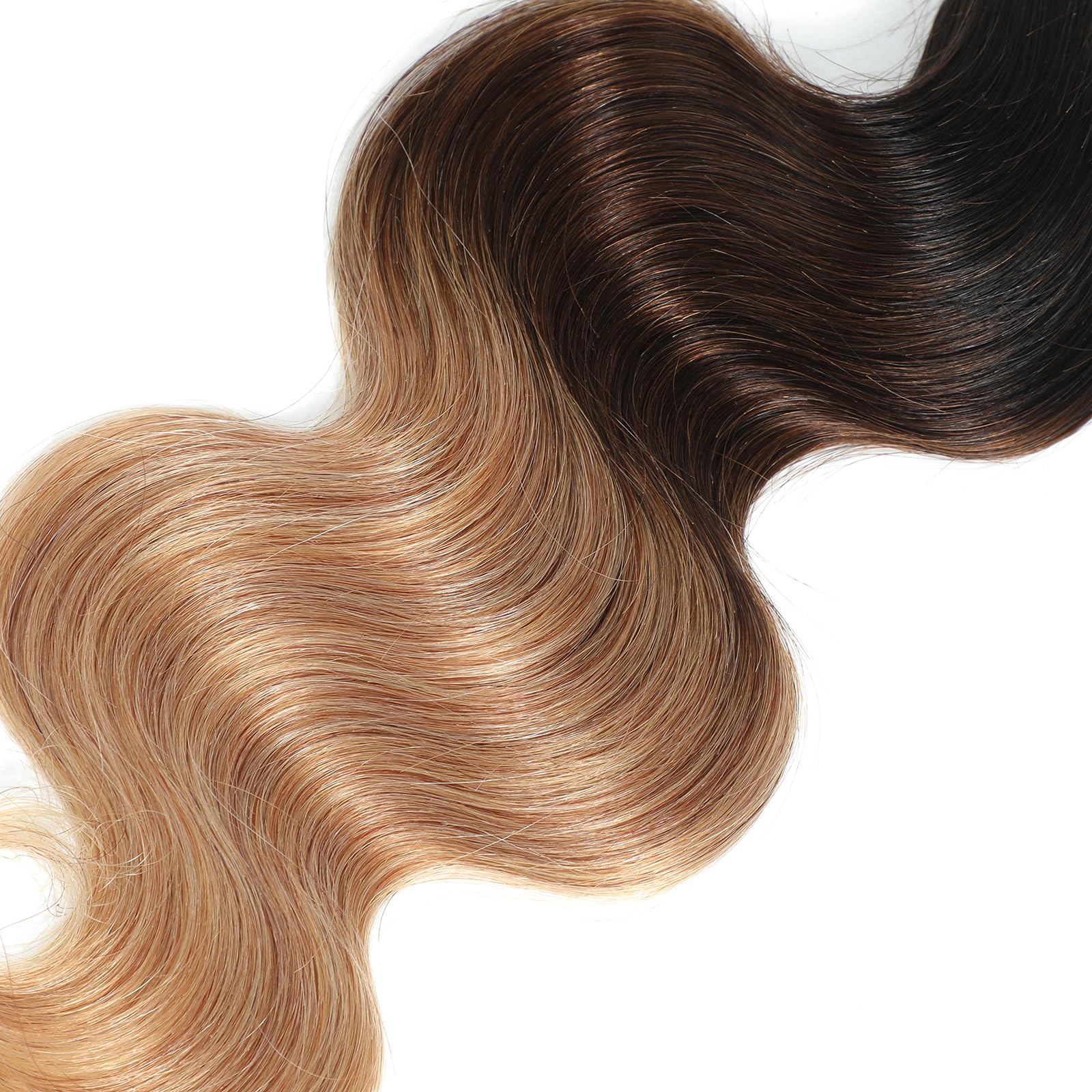 Kapelli Hair 10A Ombre Human Hair Bundles Ombre Brazilian Hair Body Wave (T1B/4/27,16'' 18'' 20'' 22'') Ombre Brazilian Human Ha