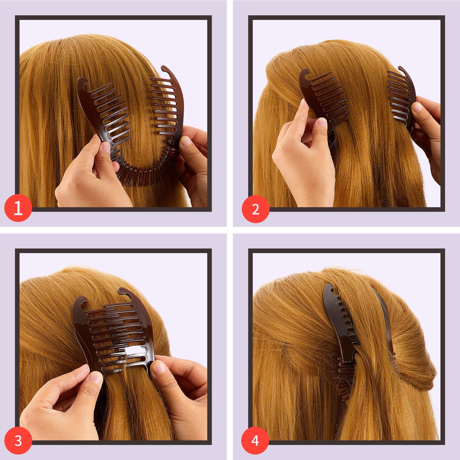 12 Pieces Banana Clips Hair for Thick Hair Flexible Interlocking Banana Clips Plastic Banana Hair Combs Two Sides Hair Combs Elo