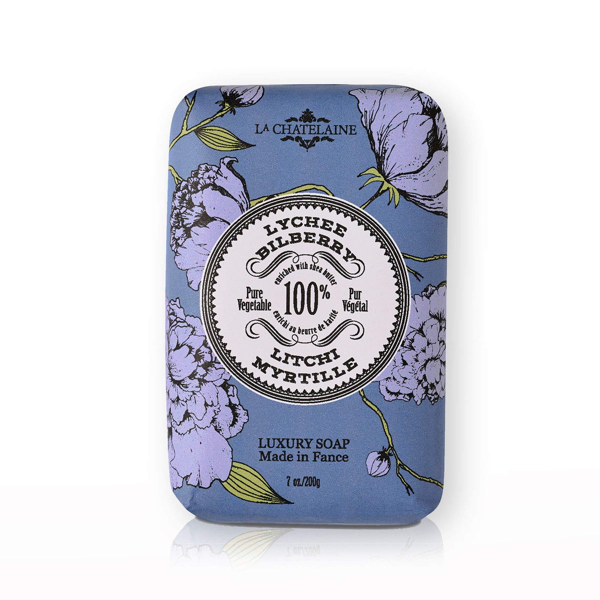La Chatelaine Luxury Bar Soap | Natural Shea Formula (Lychee Bilberry, 7 oz)