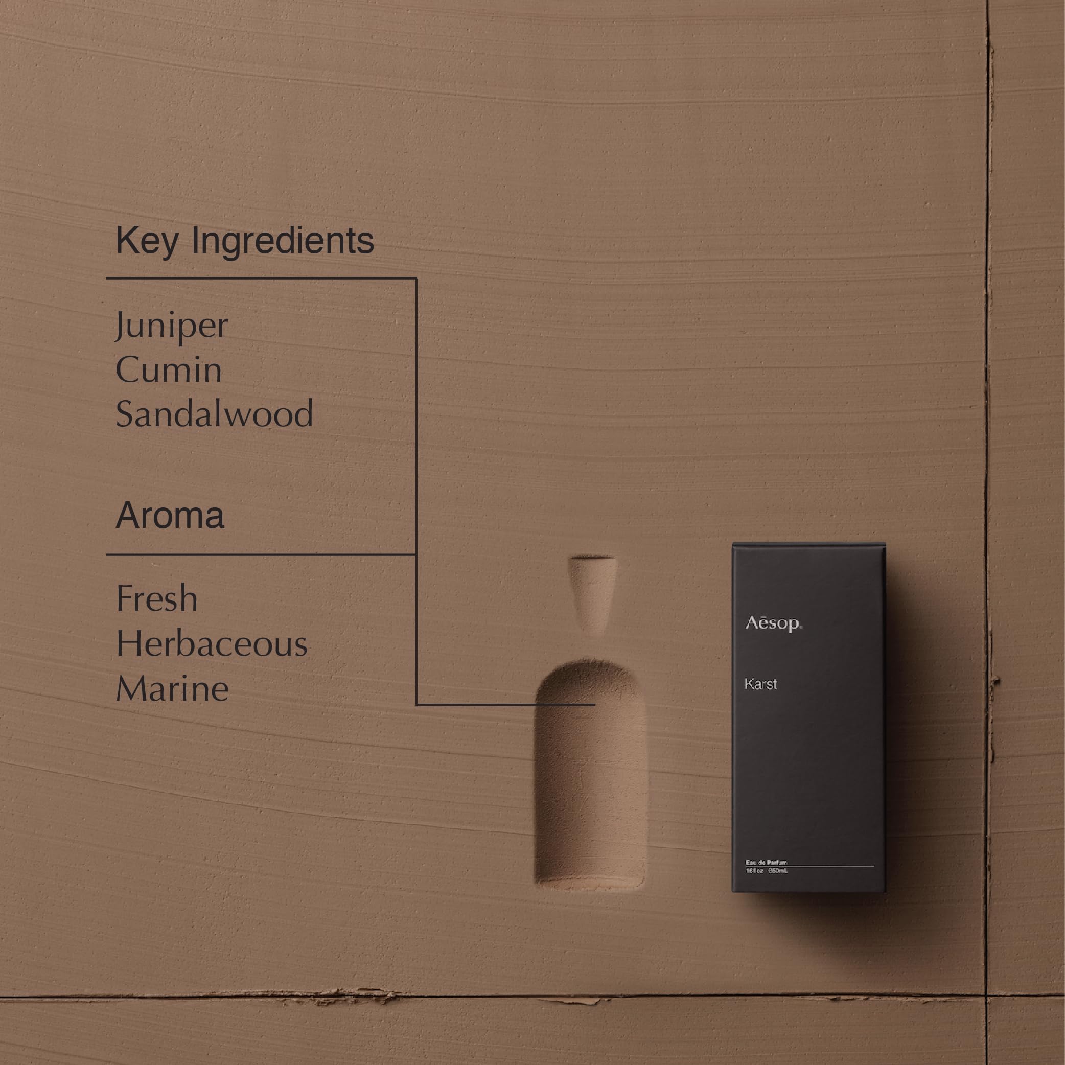 Aesop Karst Eau De Parfum - Fresh, Herbaceous Marine Fragrance With Juniper, Rosemary, And Vetiver | 1.6 Oz