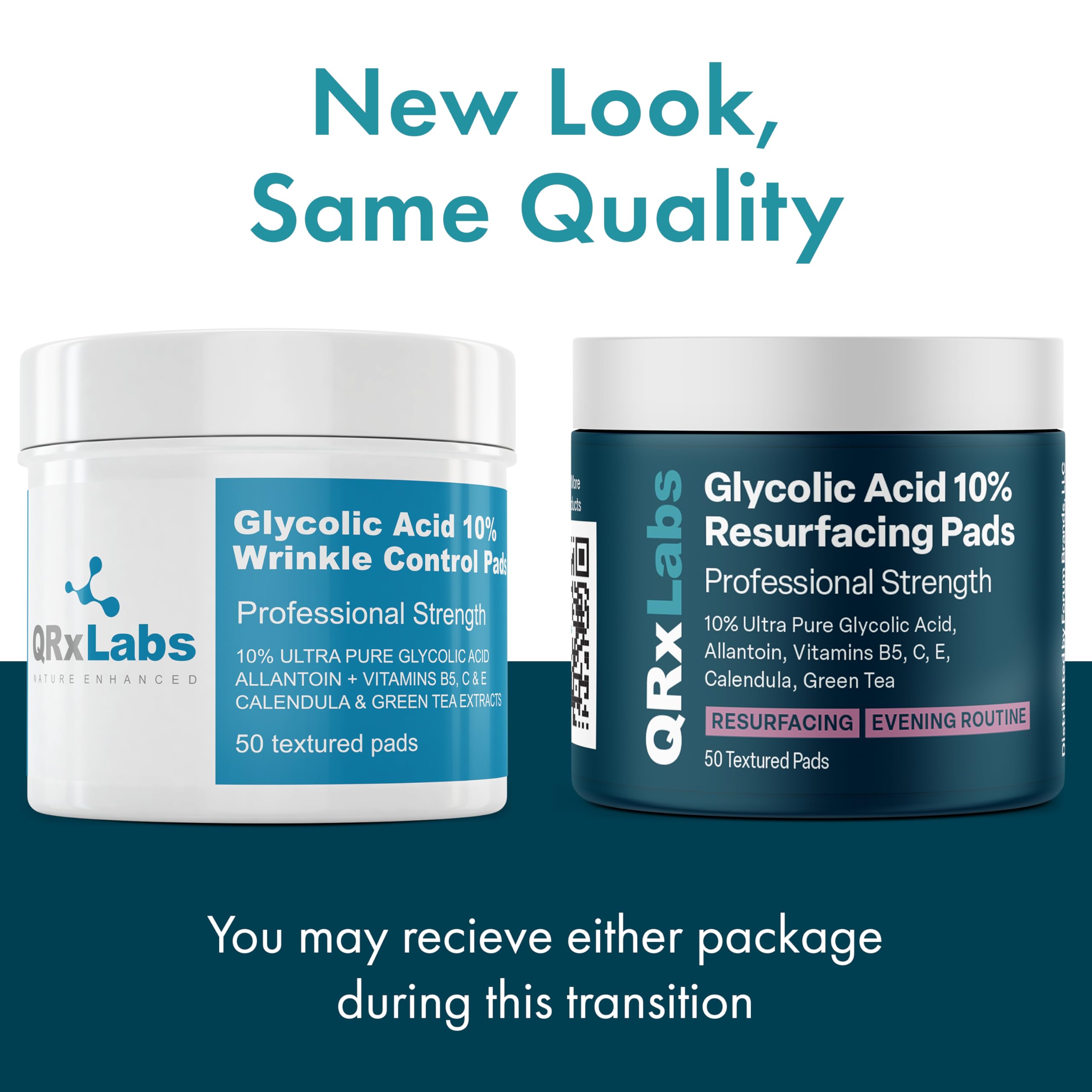 Glycolic Acid 10% Wrinkle Control Pads For Face & Body - 10% Ultra Pure Glycolic Acid, Allantoin, Vitamins B5, C & E, Calendula