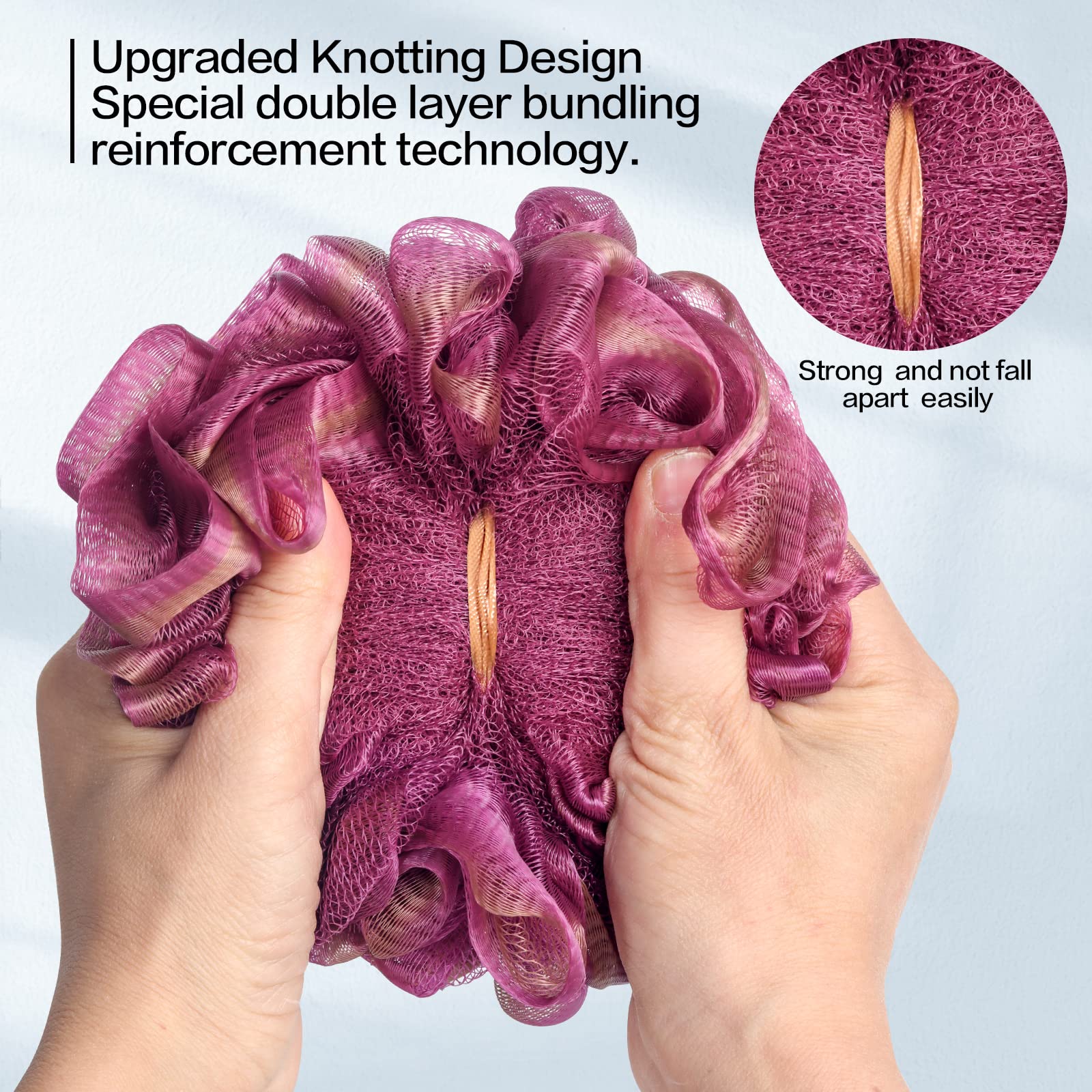 Fishent Bath Sponge Shower Loofahs 60G, ?? ???????? ???????? ?????? ???????? ????????????????, Durable Mesh Shower Pouf Bath Loo