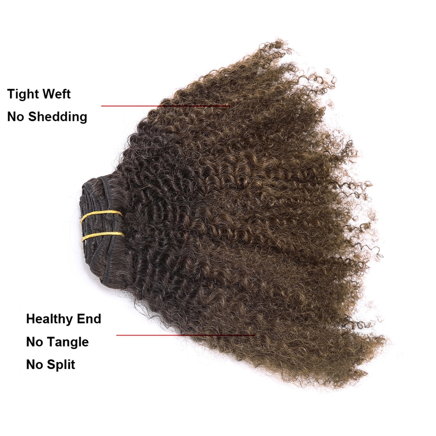 Lacer Hair 4A 4B Afro Kinky Curly Ombre Hair Extensions 12 Inch Clip In Double Weft 100% Real Remy Human Hair Extension Two Tone