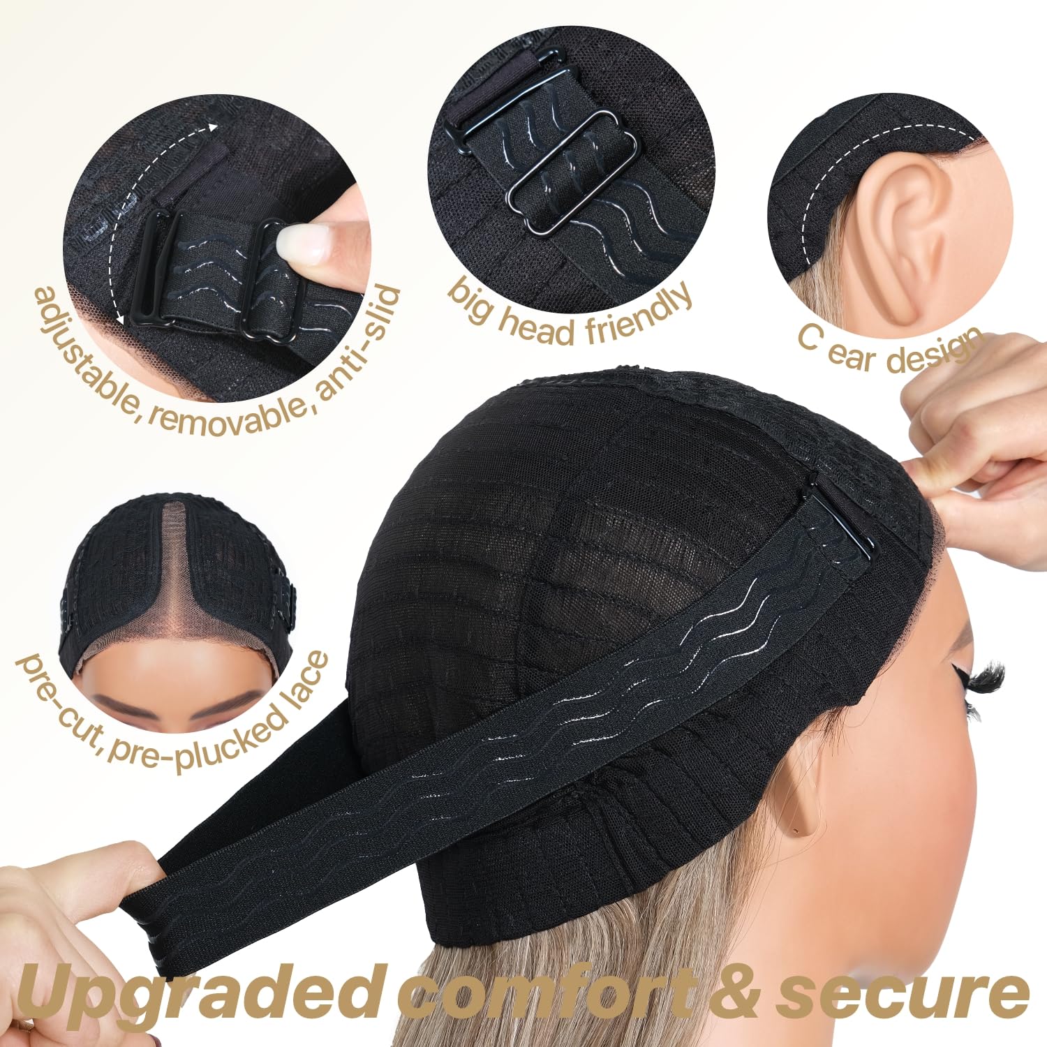 BrownBomb Blonde Wear and Go Glueless Wigs Pre Plucked Pre Cut for Beginners 613 Synthetic Lace Front Wigs With Bangs Long Strai