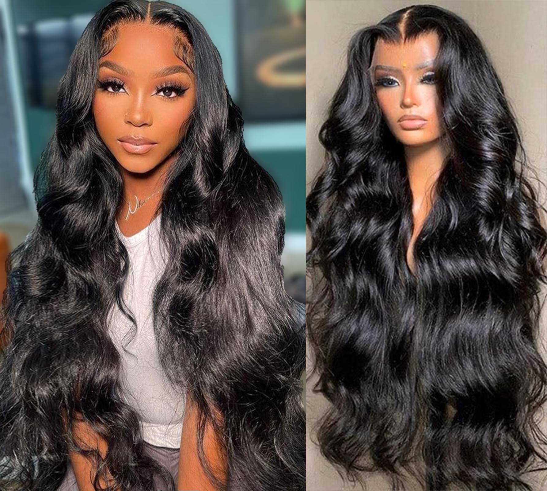SUPERLOOK Wear and Go Glueless Wig Pre Cut 240% Density Body Wave Glueless Wigs Human Hair 5.5x5.5 HD Transparent Lace Closure W