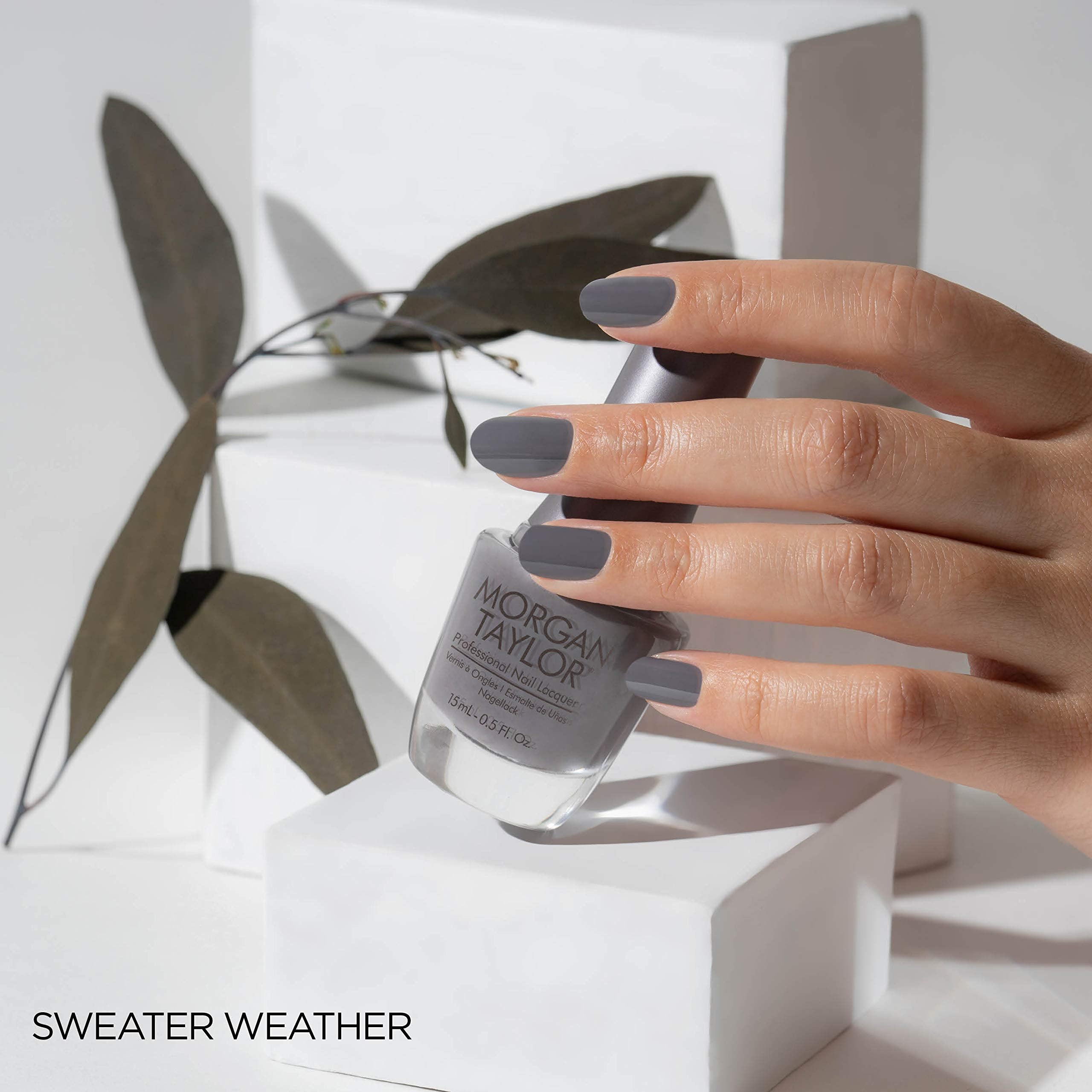 Morgan Taylor Nail Lacquer (Sweater Weather) Gray Nail Polish, Finger Nail Polish, Long Lasting Nail Polish, Gray Nail Lacquer,