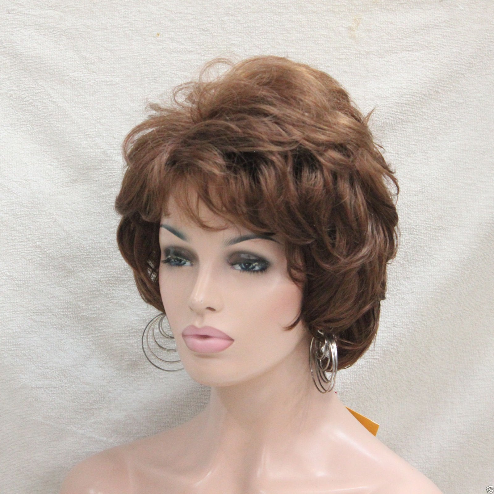 Lydell Women'S Short Curly Wavy Wig Synthetic Hair Full Wig 6 Inches (30 Medium Auburn)