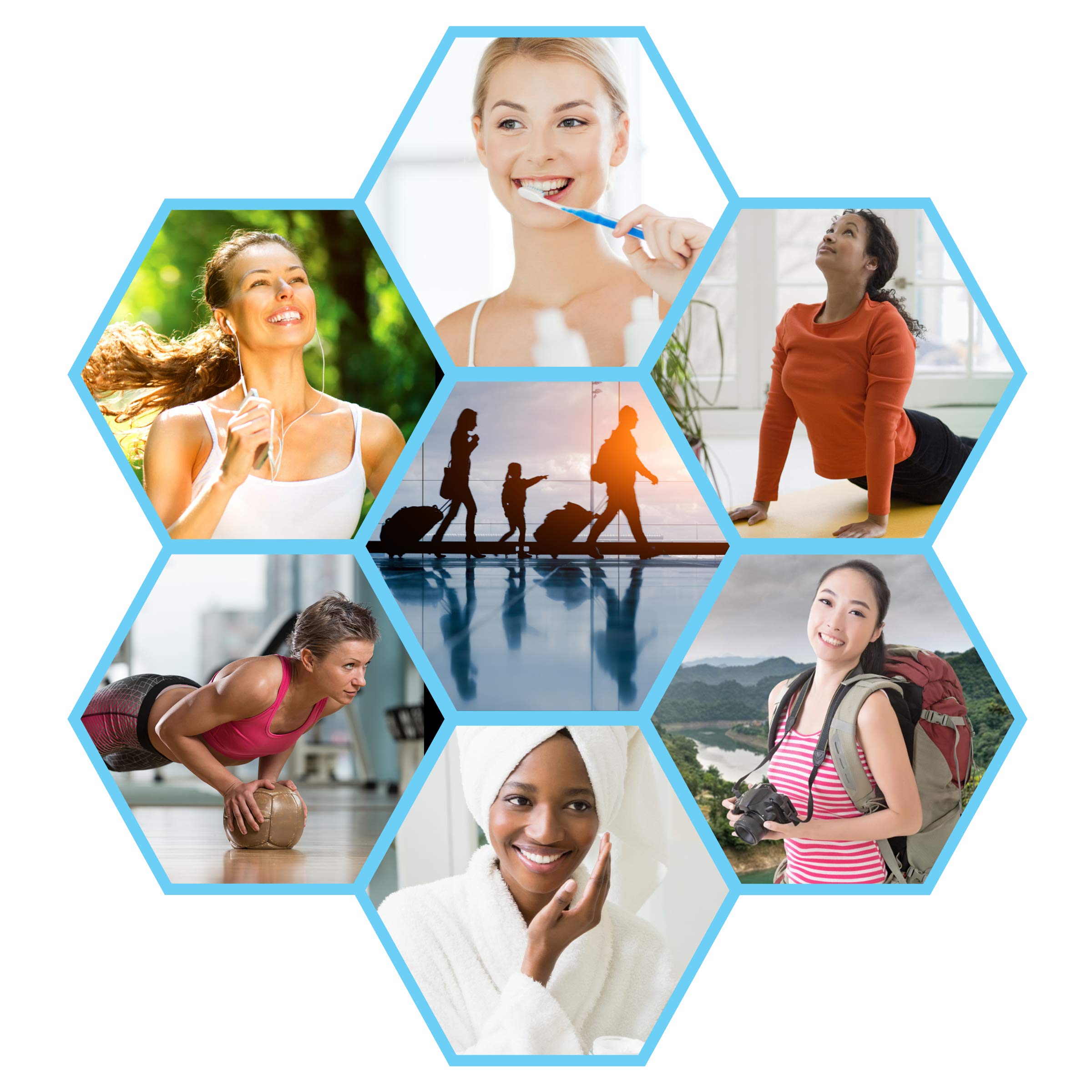 Convenience Kits International Womens Premium 20-Piece Kit With Travel Size Tsa Compliant Essentials In Stylish Cosmetic Bag