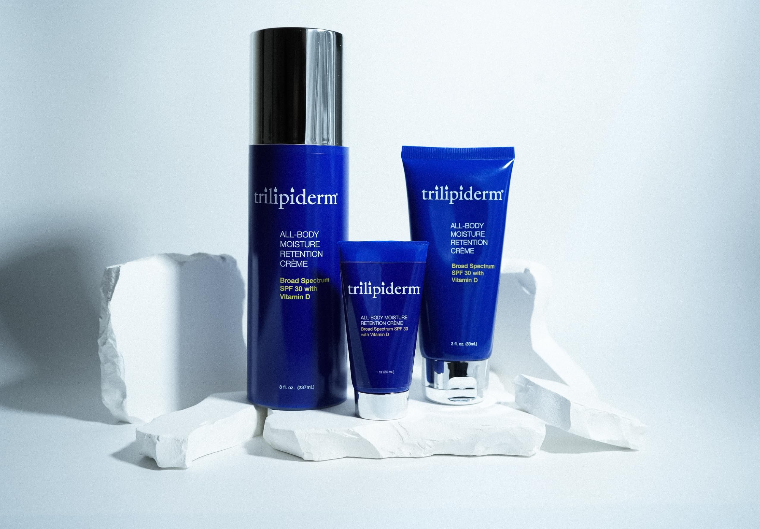 Trilipiderm All-Body Moisture Retention Crme with SPF 30, Vitamin D - 3oz Travel Size Sunscreen