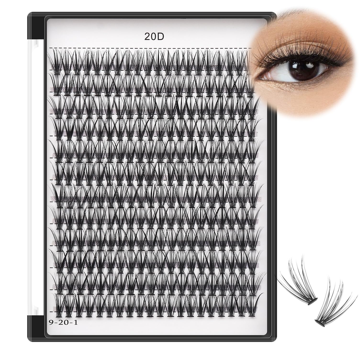 Bodermincer 10D/20D/30D/40D/50D Cluster to Choose Large Tray 240pcs D Curl Individual Cluster Eyelashes False Eyelashes Extensio