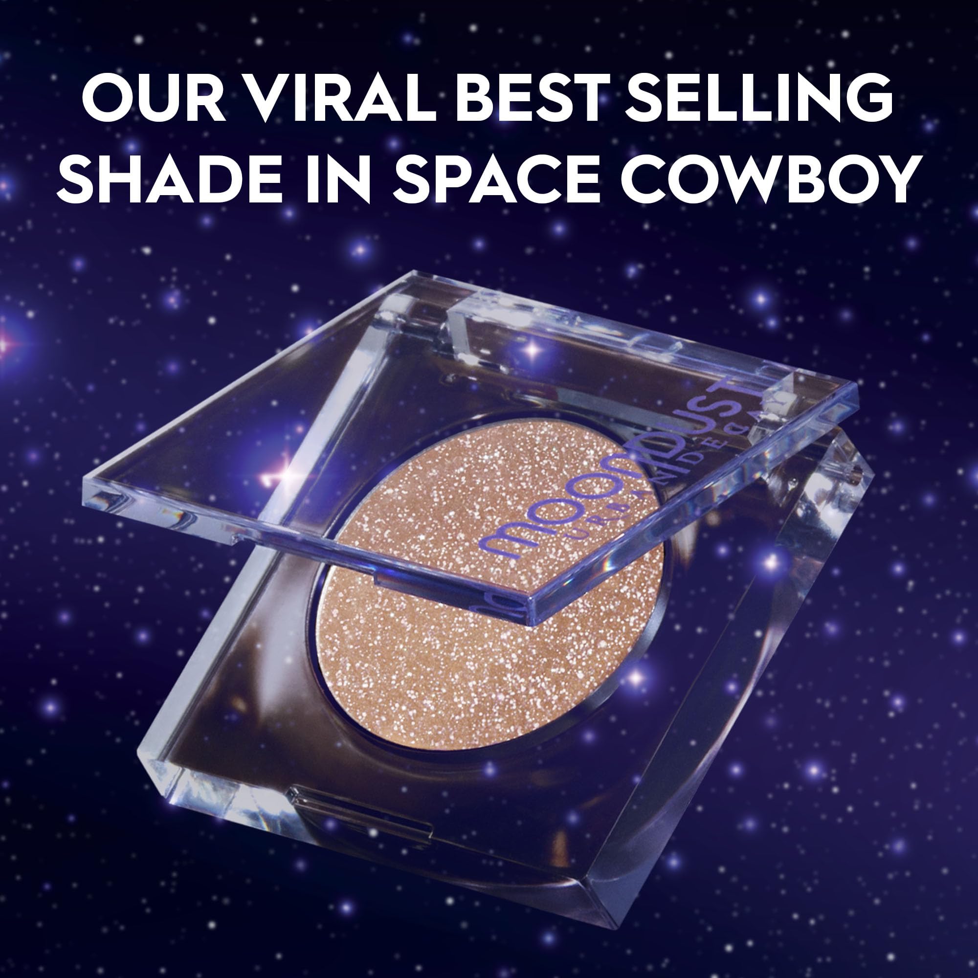 Urban Decay 24/7 Moondust Glitter Eyeshadow Single (Glitter Rock - Multidimensional Pink Sparkle), Buildable Sparkly Eye Glitter