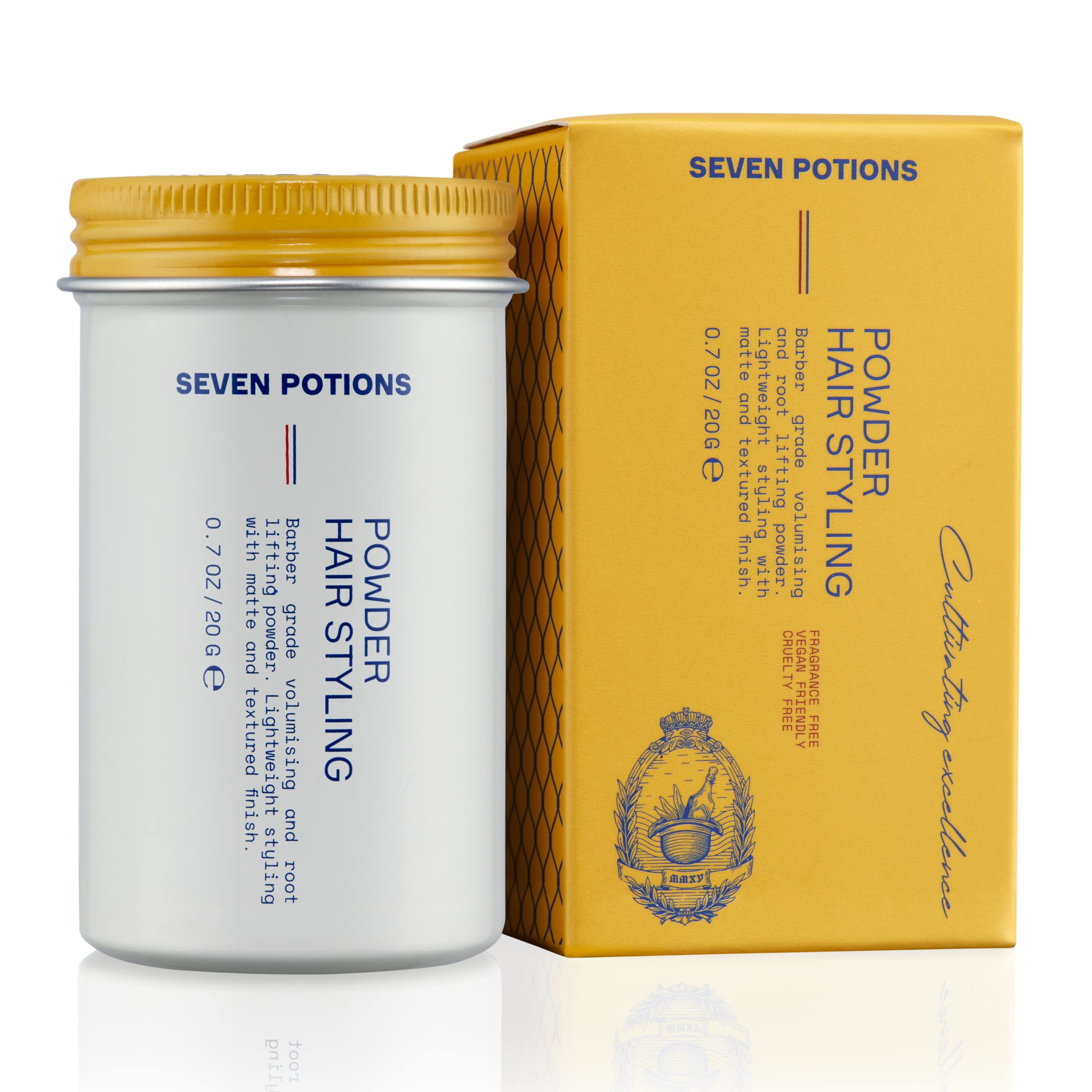SEVEN POTIONS Hair Styling Powder For Men 0.7oz: Root Lifting Dust, Volume & Texture - Flexible Hold, Natural Look for All Hair 