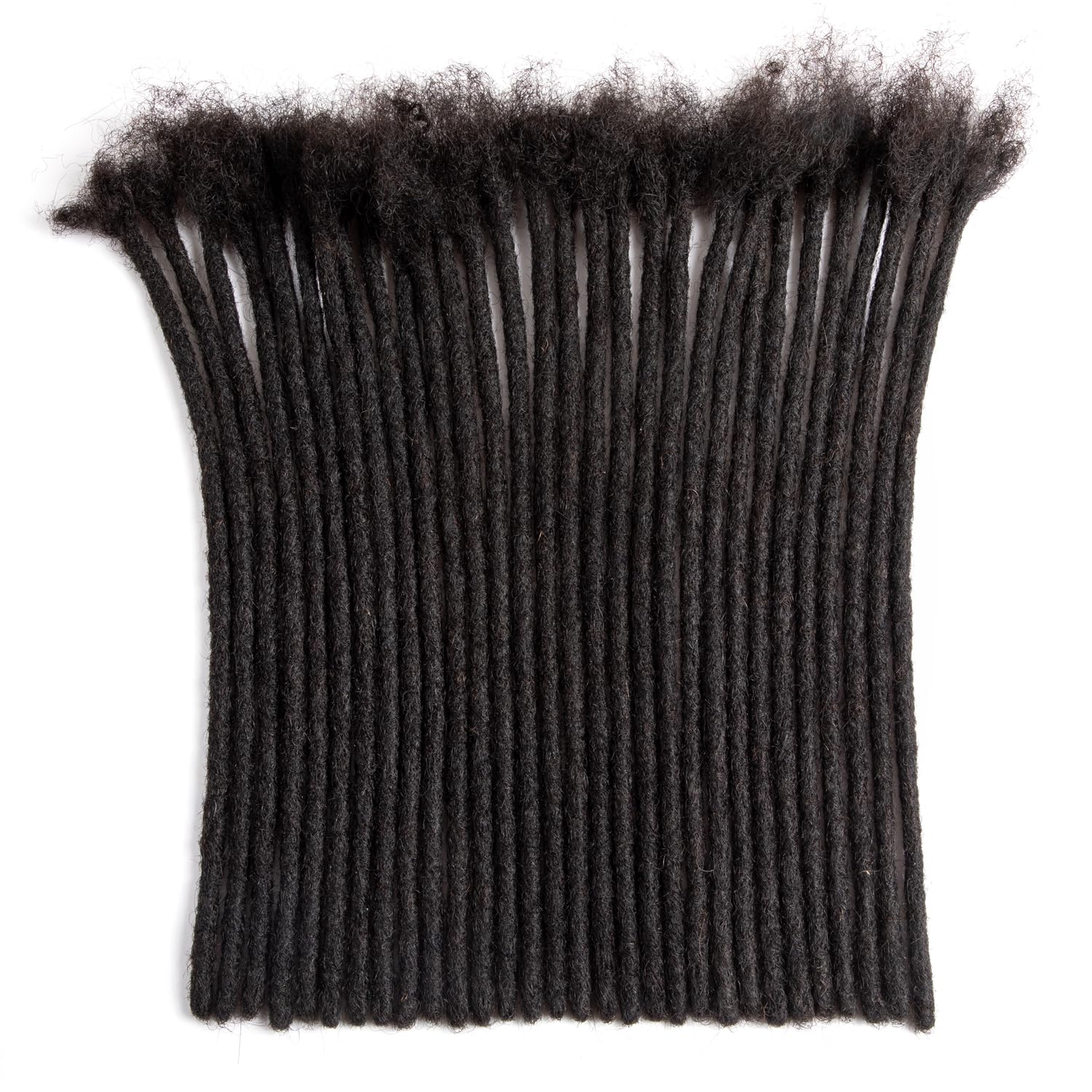 Teresa 10 Inch 0.8Cm Width Loc Extension Human Hair Natural Black 60 Strands Full Hand-Made Permanent Locs Extensions Can Be Dye