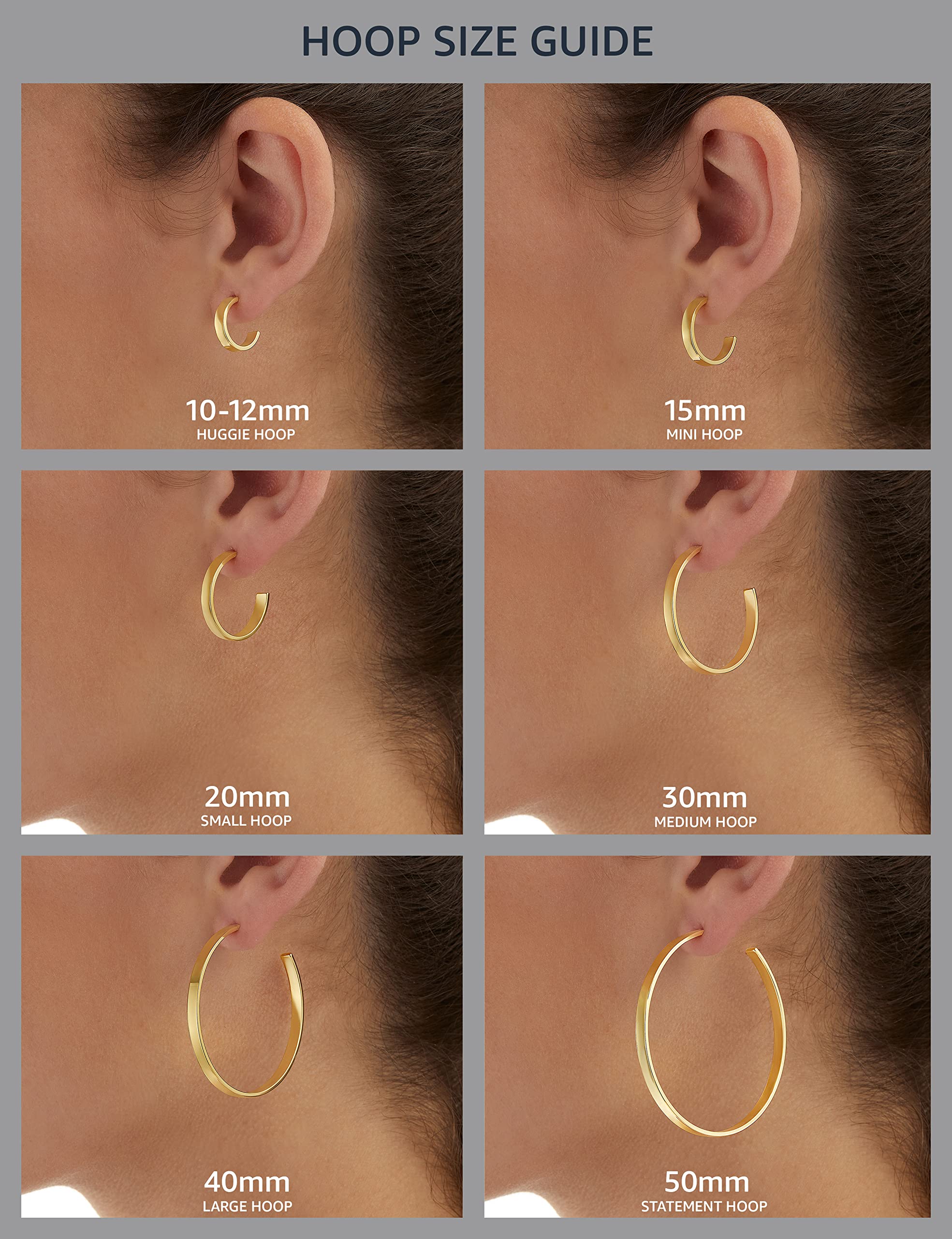 Amazon Essentials Sterling Silver Hinged Huggie Hoop Earrings