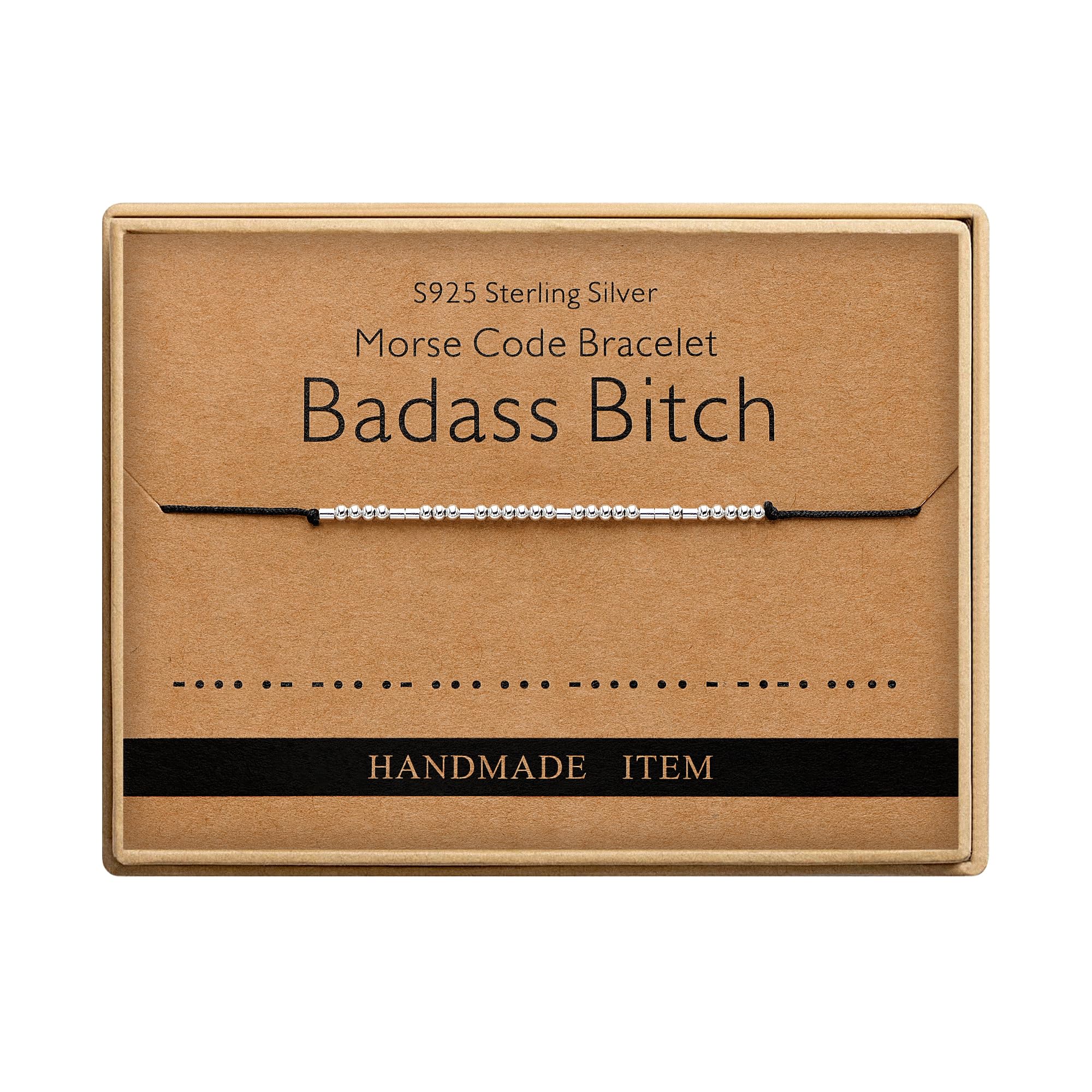 Inspirational Gifts for Women Badass Bitch Morse Code Bracelets for Women Funny Gifts for Women Best Friend Birthday Gifts for W