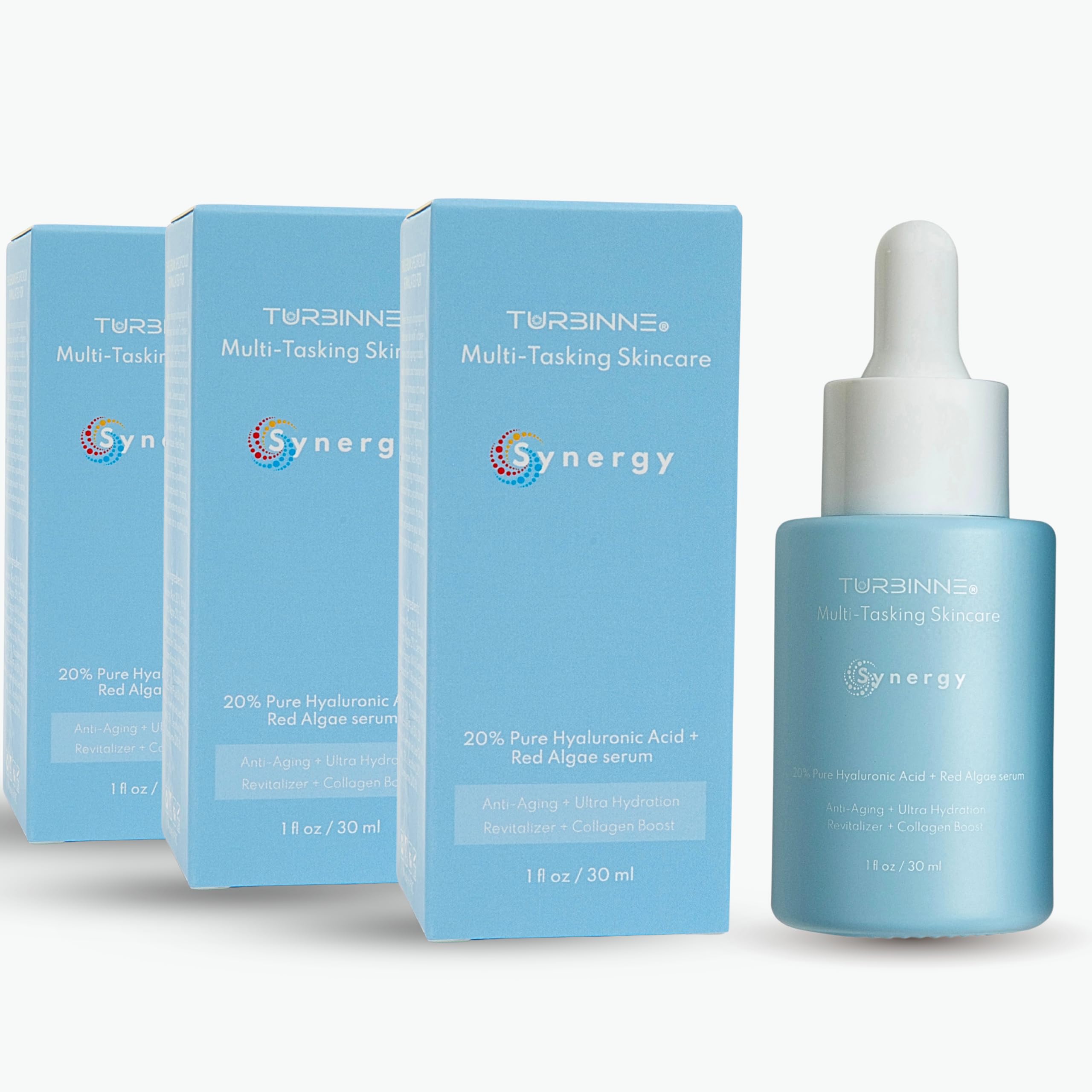 20% Pure Hyaluronic Acid + Red Algae Serum  AntiAging, Hydrating, Collagen Boost  Retinol, Vitamin C, CoQ10, Tea Tree Oil  B