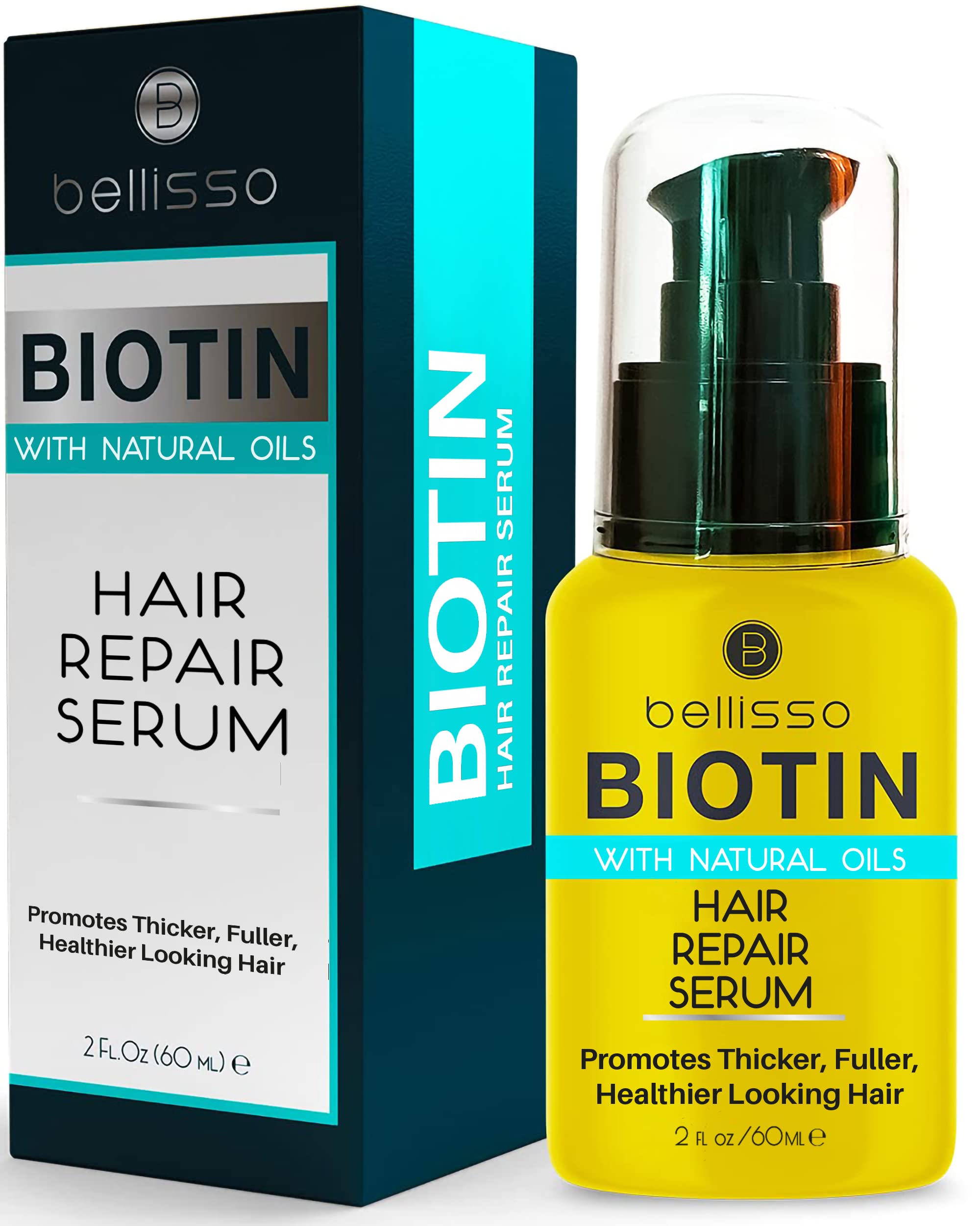 Biotin Hair Thickening Serum For Men And Women - Intense Strengthening Treatment Product With Natural Botanical Oil Blend To Hel