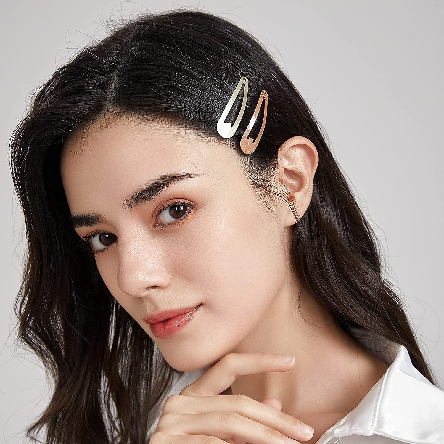 Dofash 5Cm/2In Metal Snap Hair Clips For Women Hair Barrettes Hair Grips Hair Accessories Girls Hair Clips 12 Count/Caramel Blon