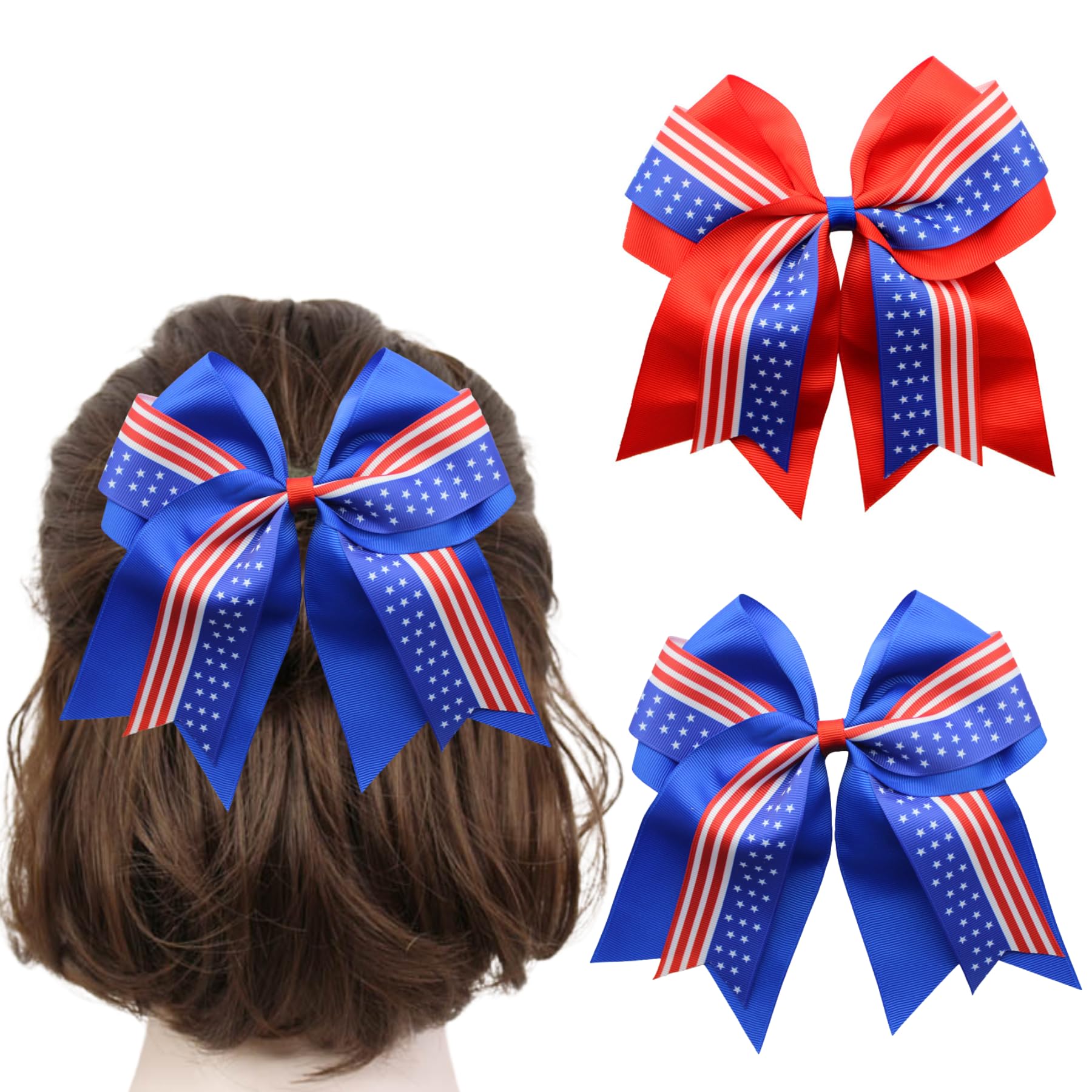 4th of July Hair Bows for Women Girls Fourth of July Accessories Patriotic Decor Hair Bow Hair Scrunchies for Party in the USA M