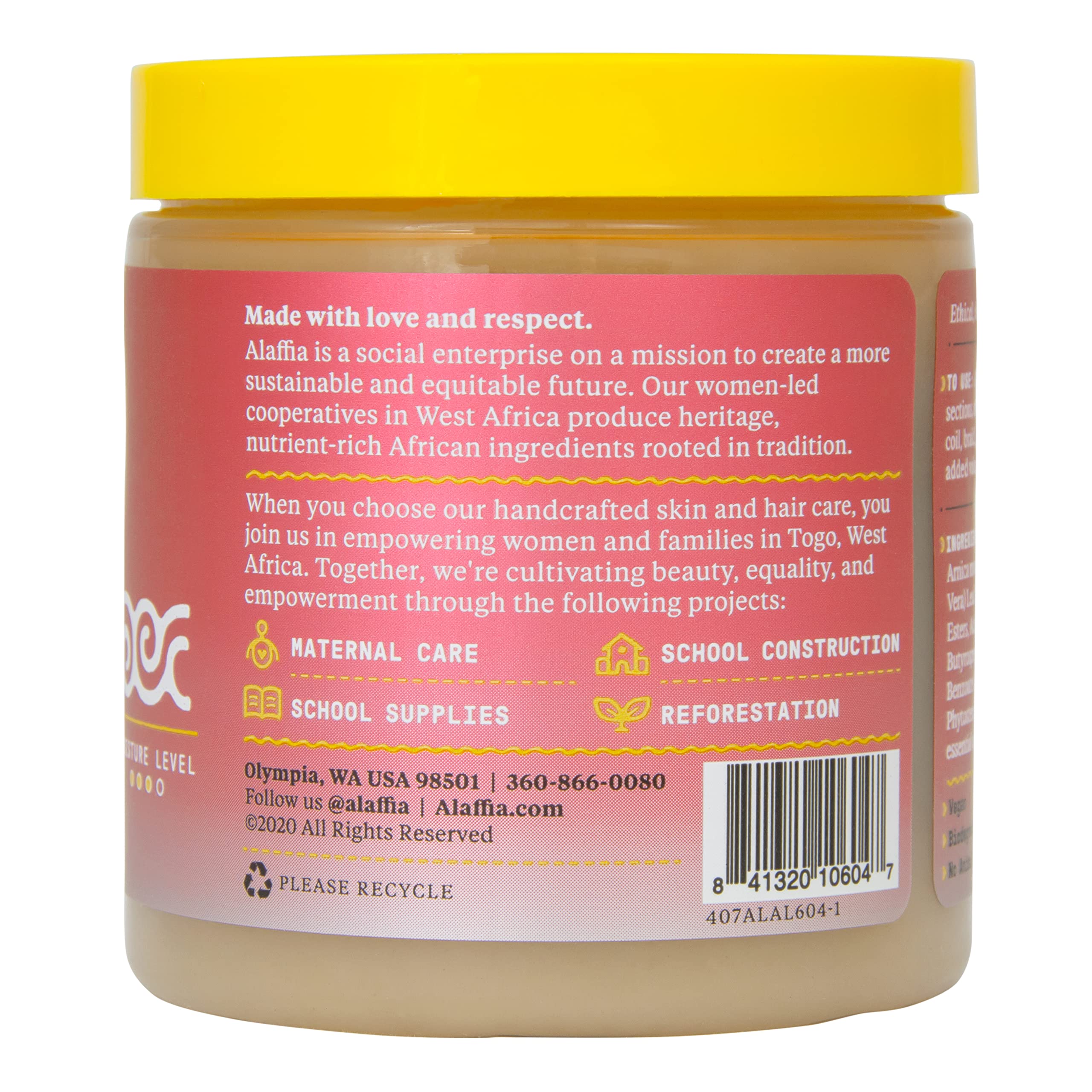 Alaffia Hair Care, Moisturizer, Beautiful Curls Curl Custard for Tight Curls, Thick & Curly Hair Products, Nourishing Shea Butte