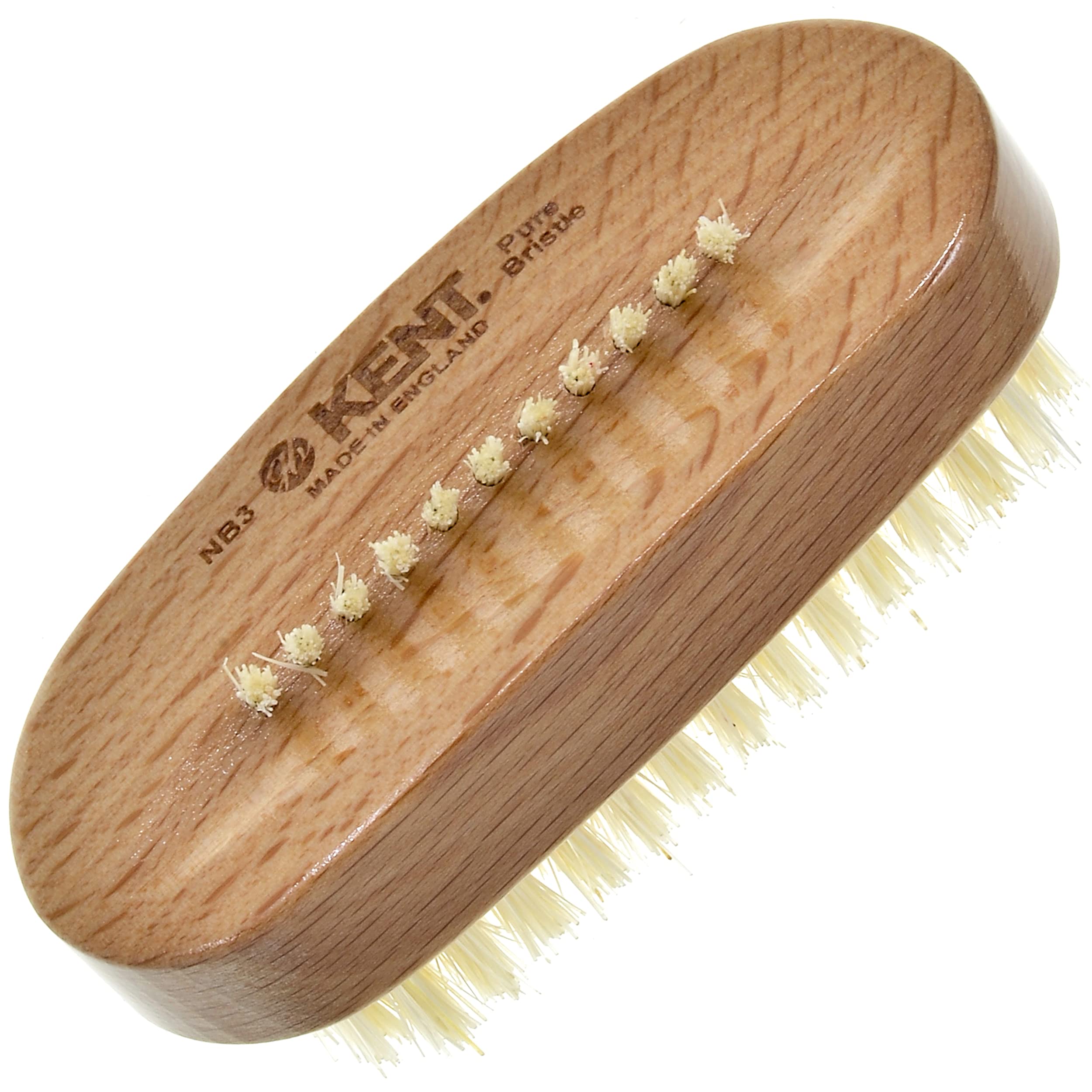 Kent NB3 Natural Bristle Fingernail Brush and Hand Scrub Brush for Nails. Beechwood Finger Nail Brush to Clean Nails and Nail Sc