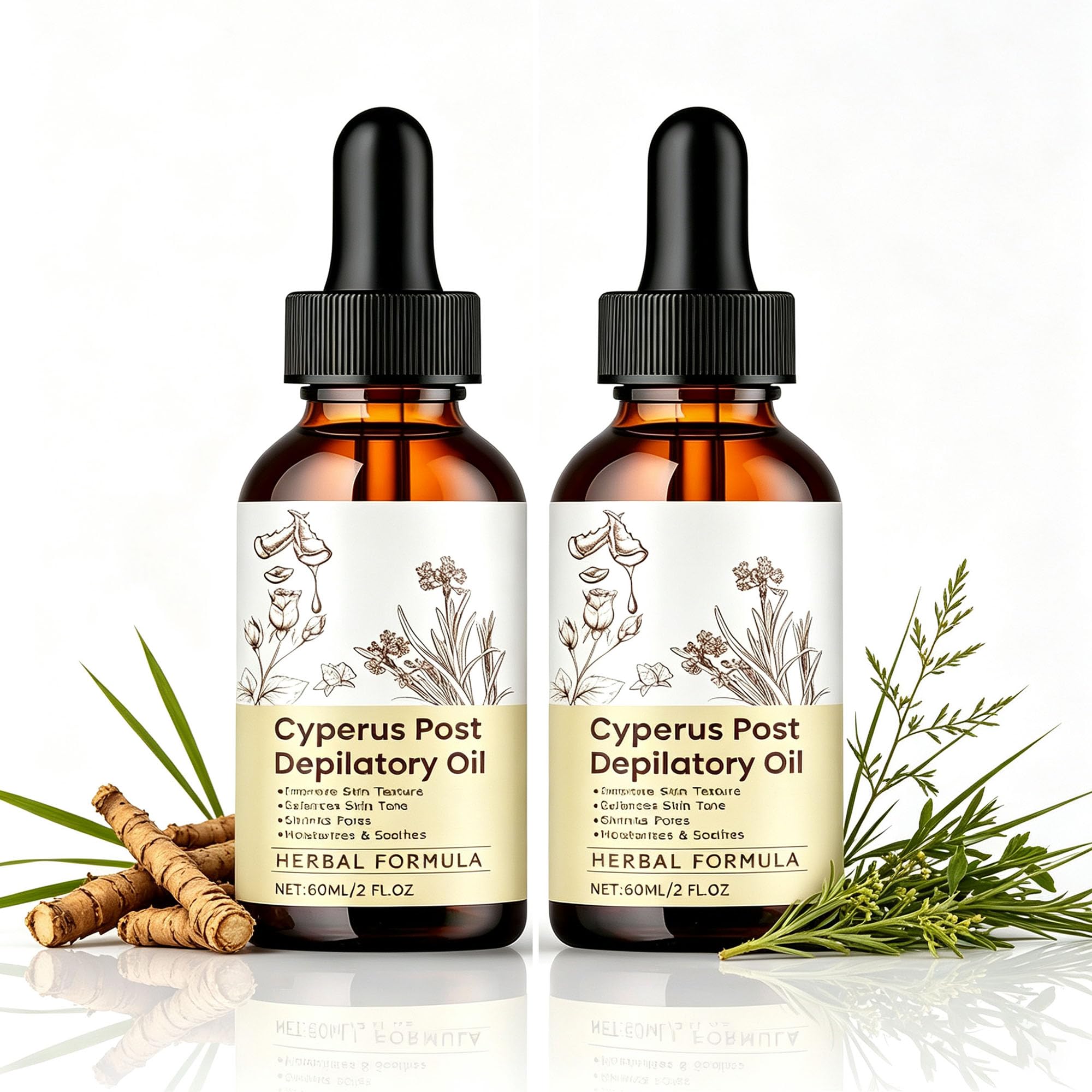 MildMane Cyperus Rotundus Oil, Natural Hair Growth Inhibitor & Post Hair Removal Aftercare Oil for Soothing Skin After Waxing an