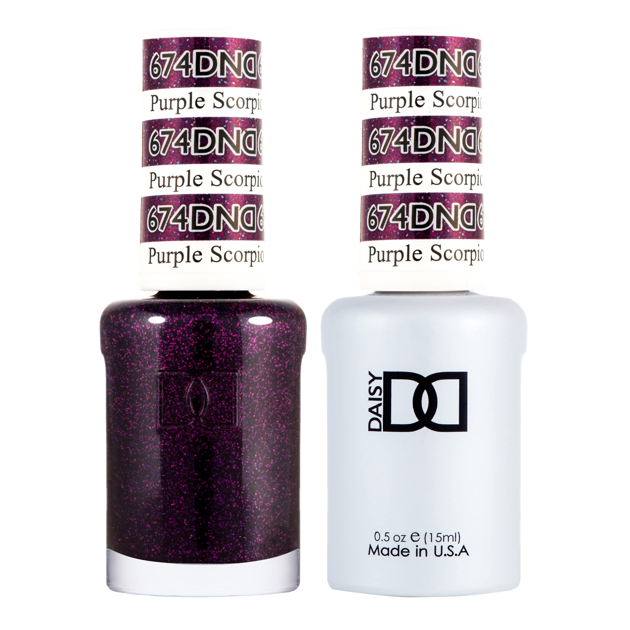 DND Gel Polish Set, Purple Collection, UV/LED Gel Polish and Air Dry Nail Lacquer, Matching Chip-Free Polish Duo, 674 Purple Sco