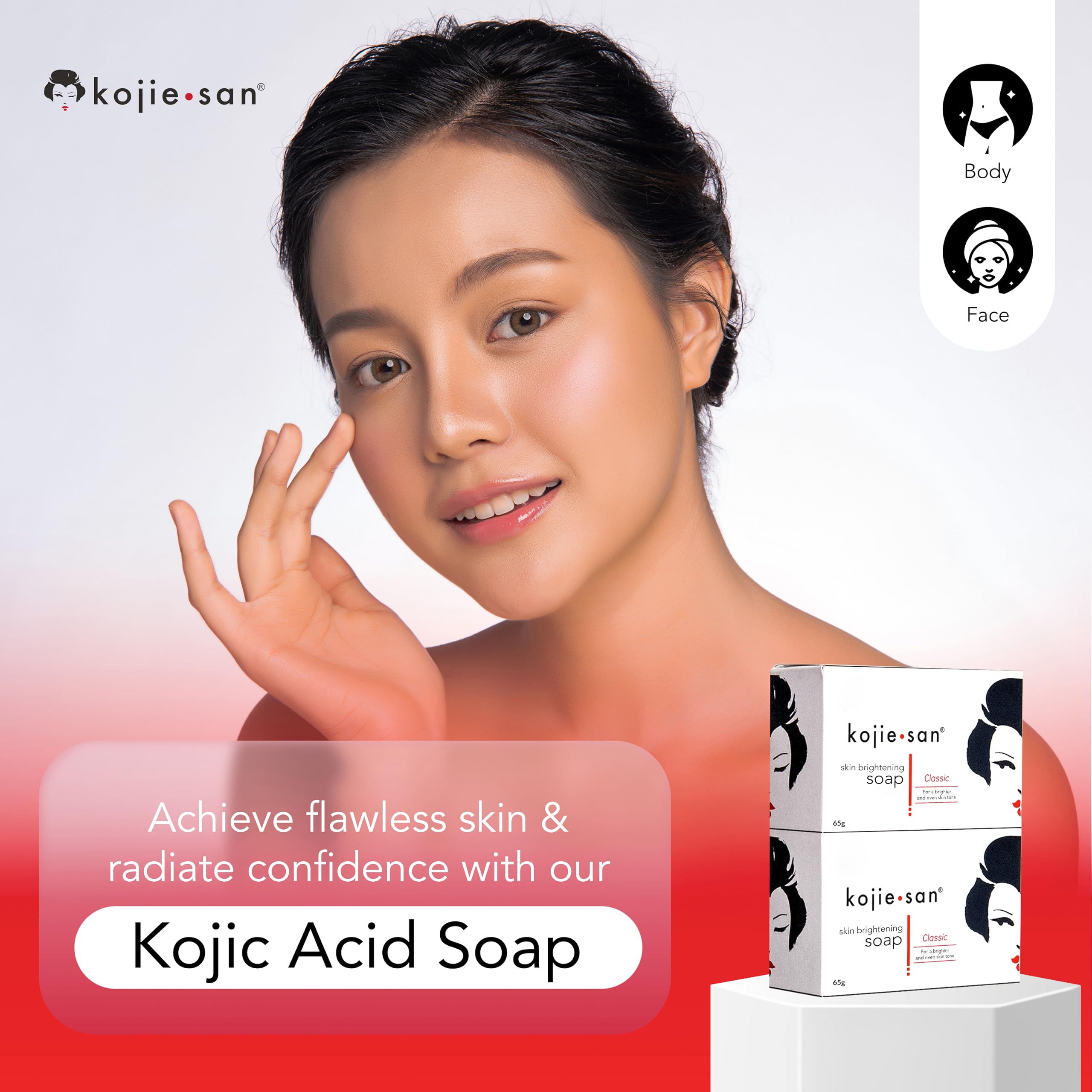 Kojie San Skin Brightening Soap - Bundle Pack - Original Kojic Acid, Dark Spot Remover Bar Soap With Coconut & Tea Tree Oil - 65