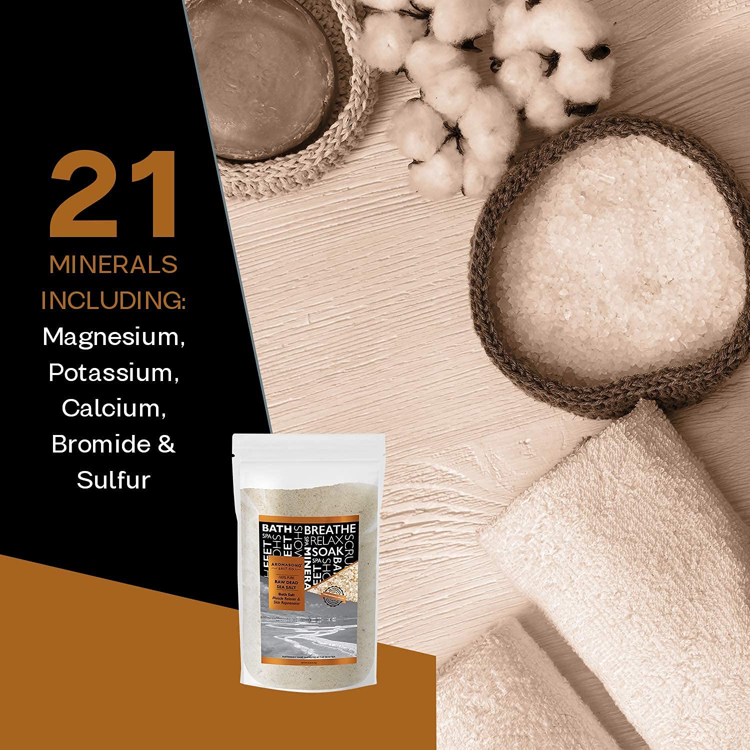 5 Lbs Raw Dead Sea Salt - Contains All Dead Sea Minerals Including Dead Sea Mud - Fine Medium Grain Bath Salt Large Resealable B