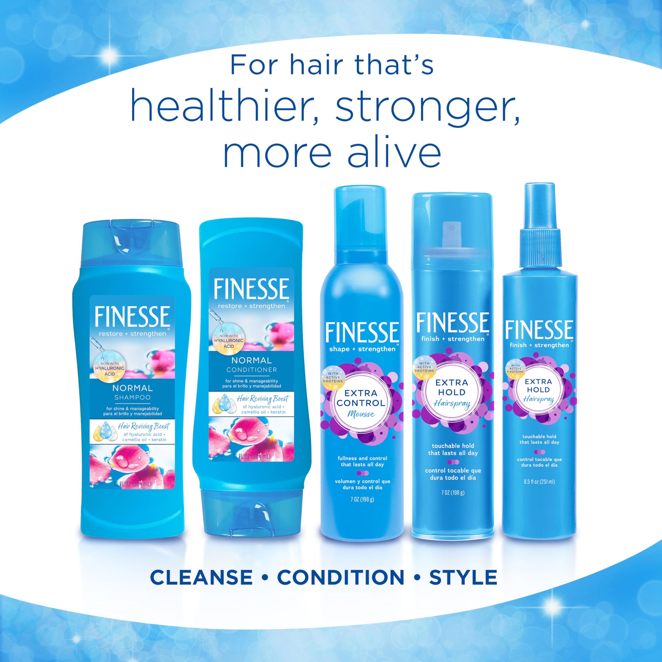 FINESSE Restore + Strengthen Normal Conditioner, 13 oz (Pack of 6), Enhance Hair 's Shine & Manageability