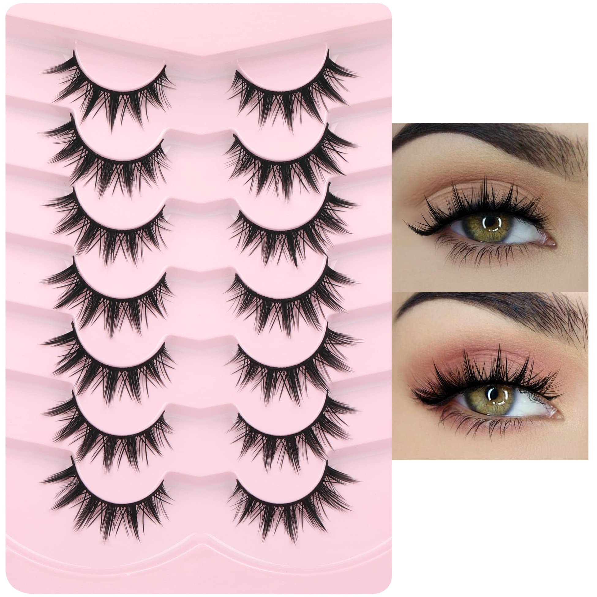 Manga Lashes False Eyelashes Doll Dramatic Eyelashes Anime Cosplay Japanese Style Lashes Spiky Long Thick Mink Eye Lash Strips b