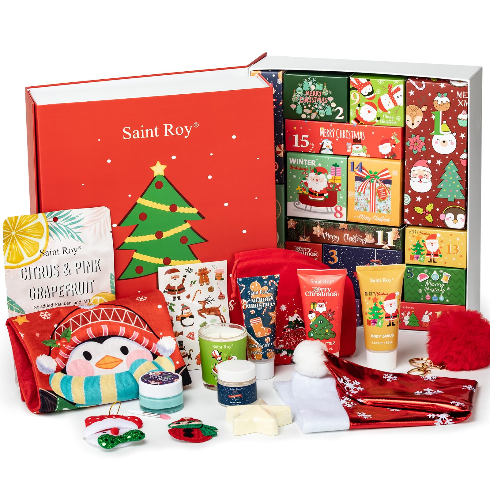 Christmas Gift Set, Bath And Body Gifts Sets For Women, Merry Christmas Surprise Box, 15Pcs Luxury Spa Gifts For Her, Teen Girls