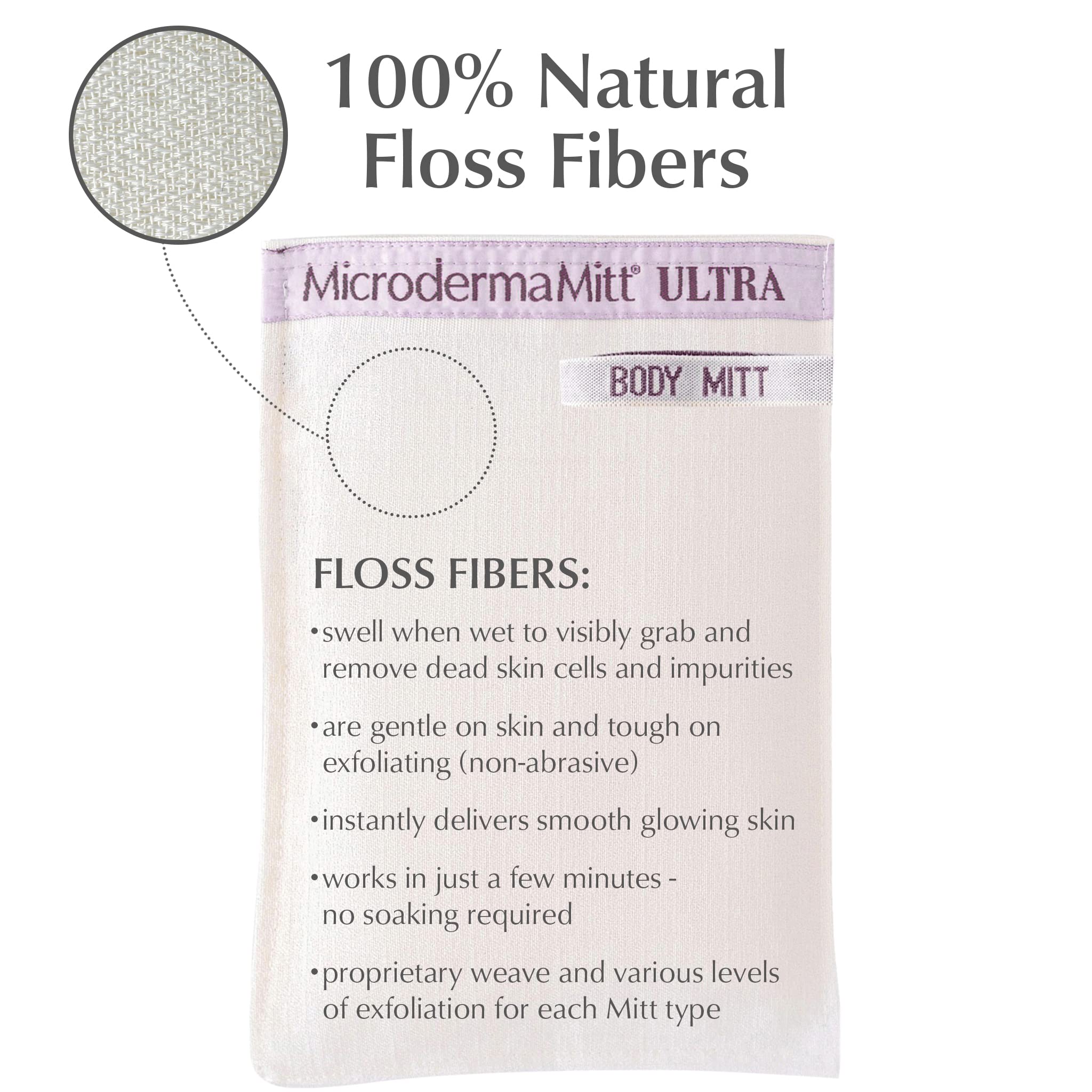 Microdermamitt Ultra Exfoliating Mitt - The Ultimate Deep Exfoliating Body Scrubber Kese Glove - Keratosis Pilaris, Strawberry S