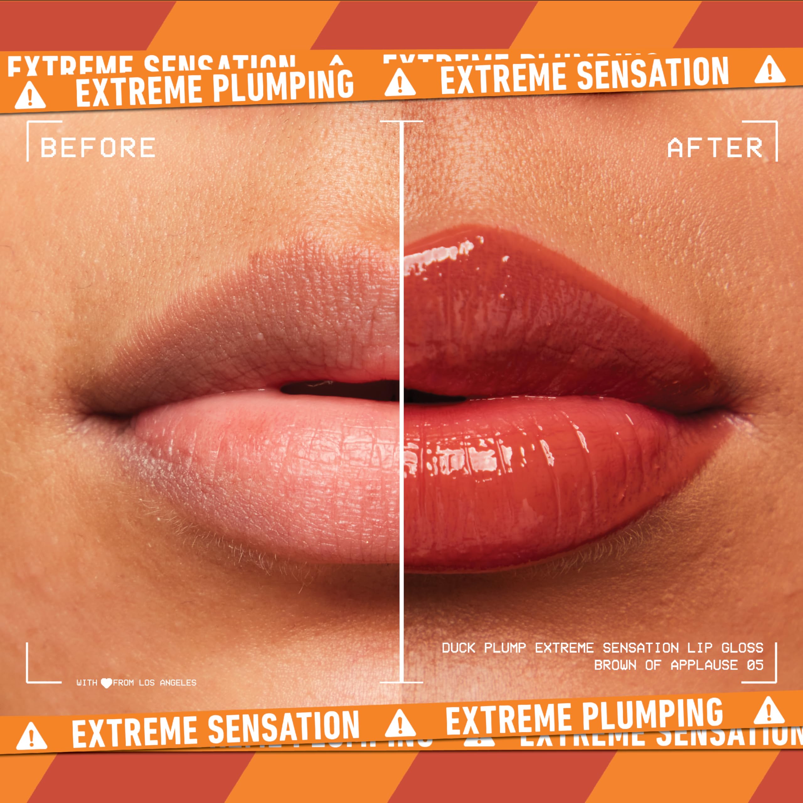NYX PROFESSIONAL MAKEUP Duck Plump High Pigment Plumping Lip Gloss with Spicy Ginger, Vegan Lip Makeup - Brown Of Applause (Warm