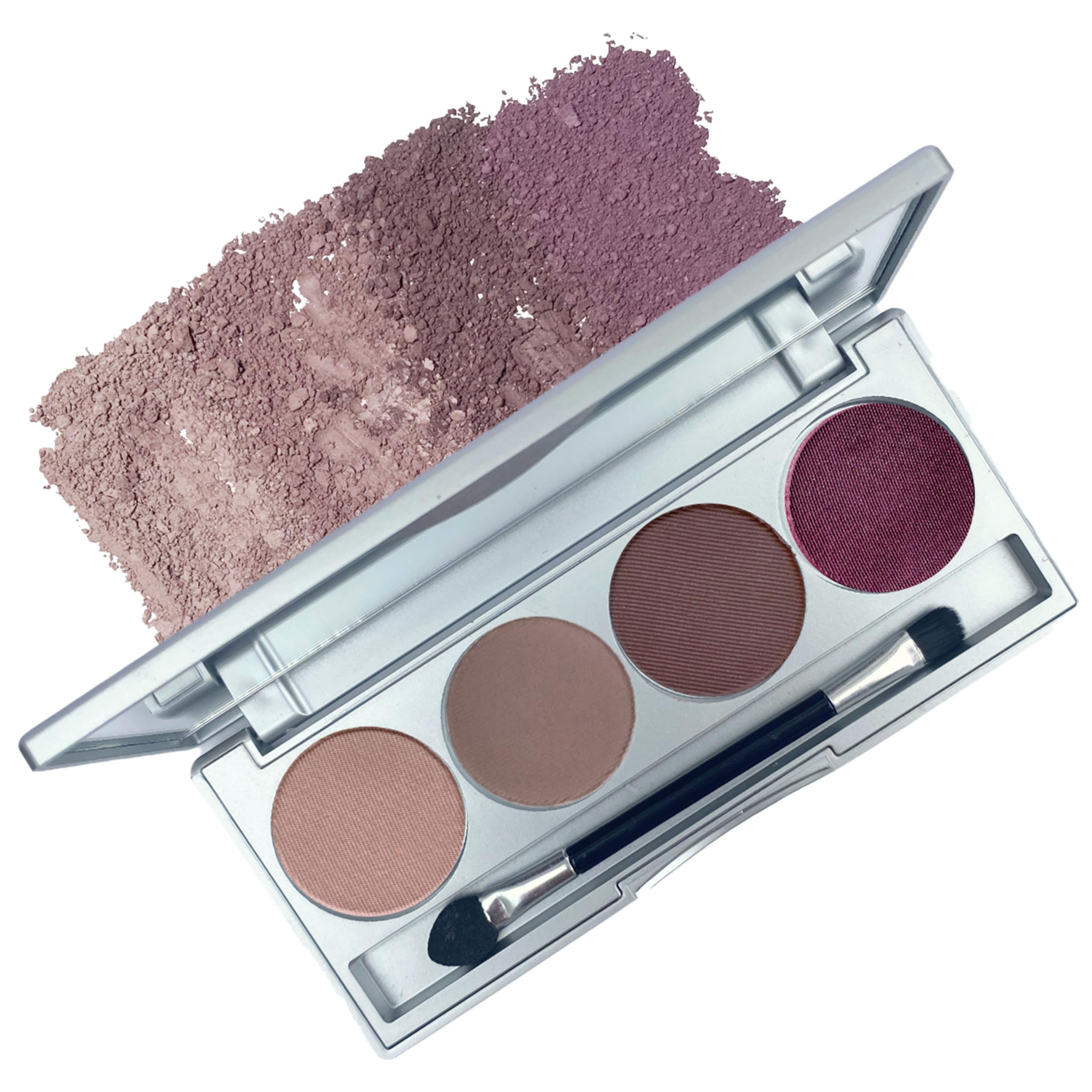 Honeybee Gardens Amethyst Glow Eye Shadow Palette, Clean and Bold, 4 Highly Pigmented Colors With Long Lasting Luxe Finish, Vega