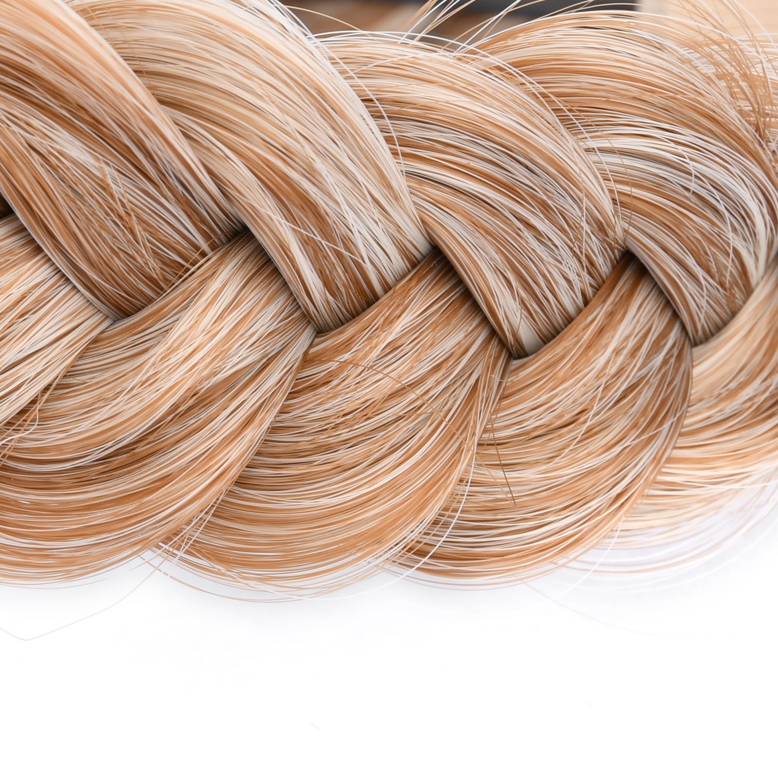 Gledola Braided Headband With Teeth Braids Hairband With Tooth Synthetic Hair Band Plaited Hairband For Women (Sandy Blonde)