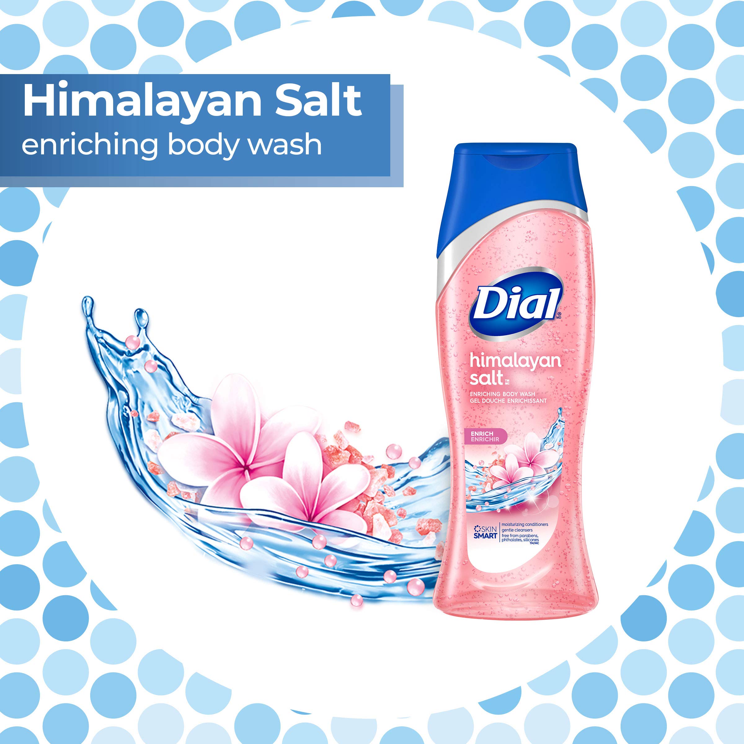 Dial Body Wash Himalayan Salt Enriching, 16 Fl Oz (Pack of 3)
