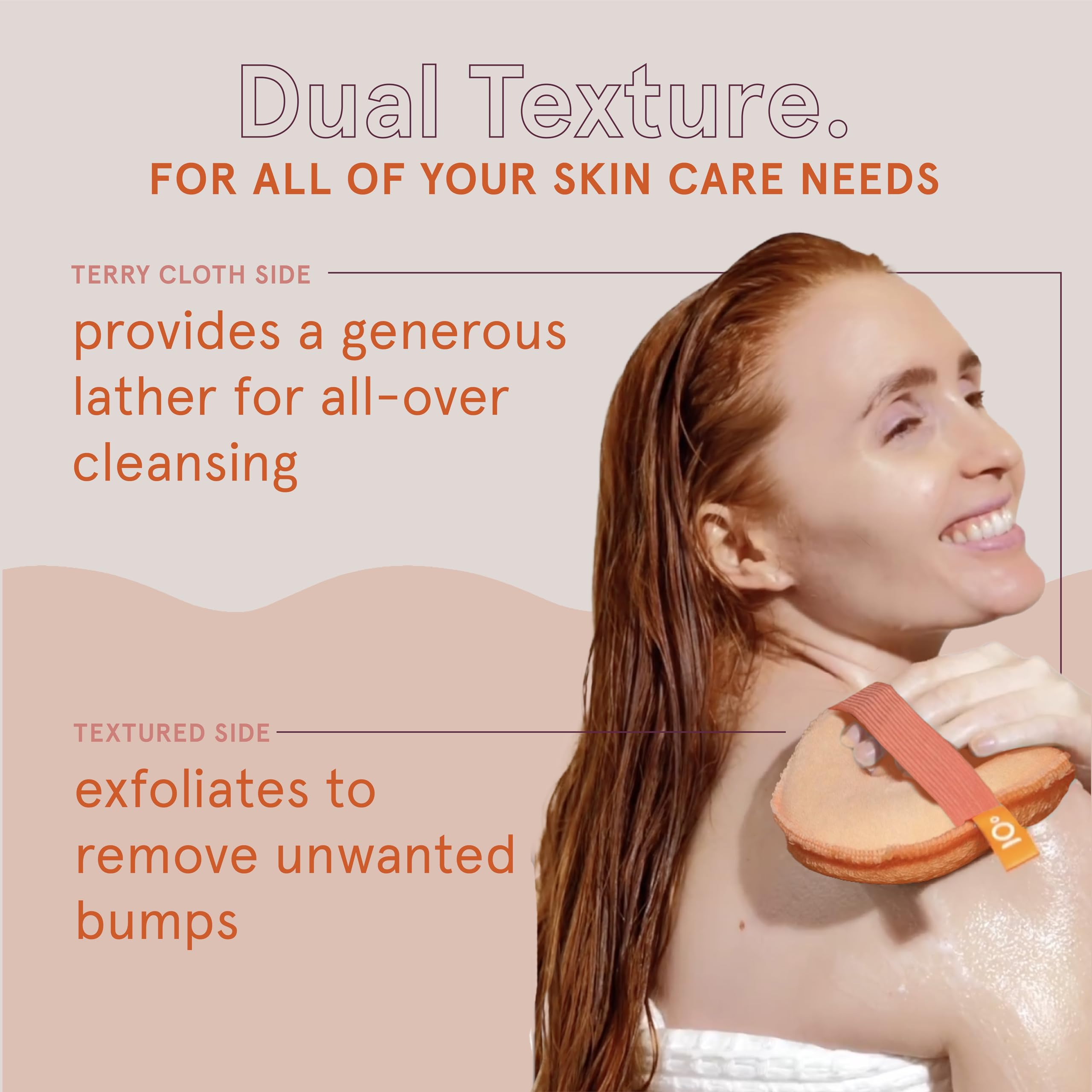 Cleanlogic Bath And Body Exfoliating Body Scrubber, Dual-Texture Round Exfoliator Tool For Smooth, Clean Skin, Daily Skincare Ro