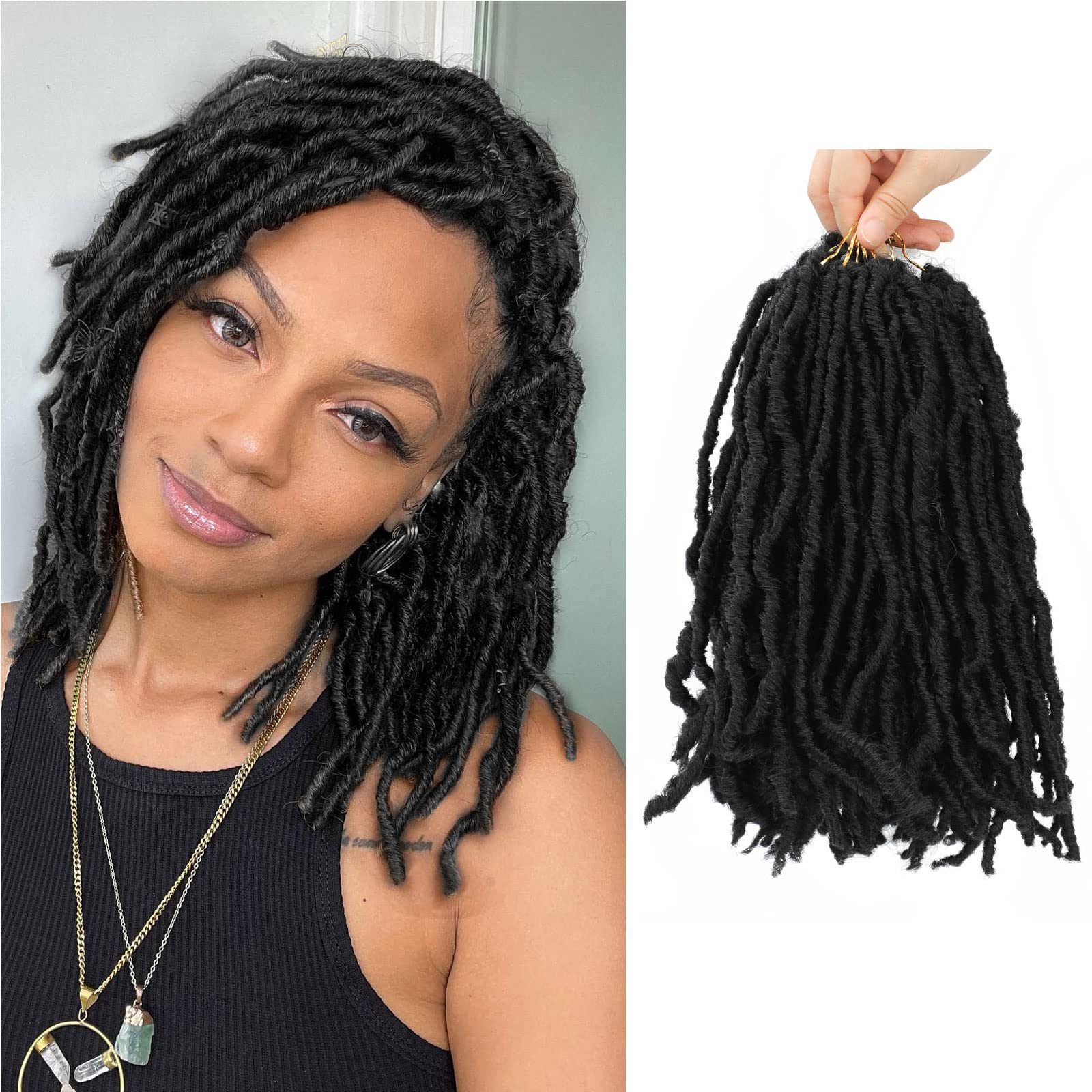 Soft Locs 10 Inch Faux Locs Crochet Hair 7 Packs Short Soft Locs Crochet Hair For Kids Pre Looped Soft Faux Loc Butterfly Hair C