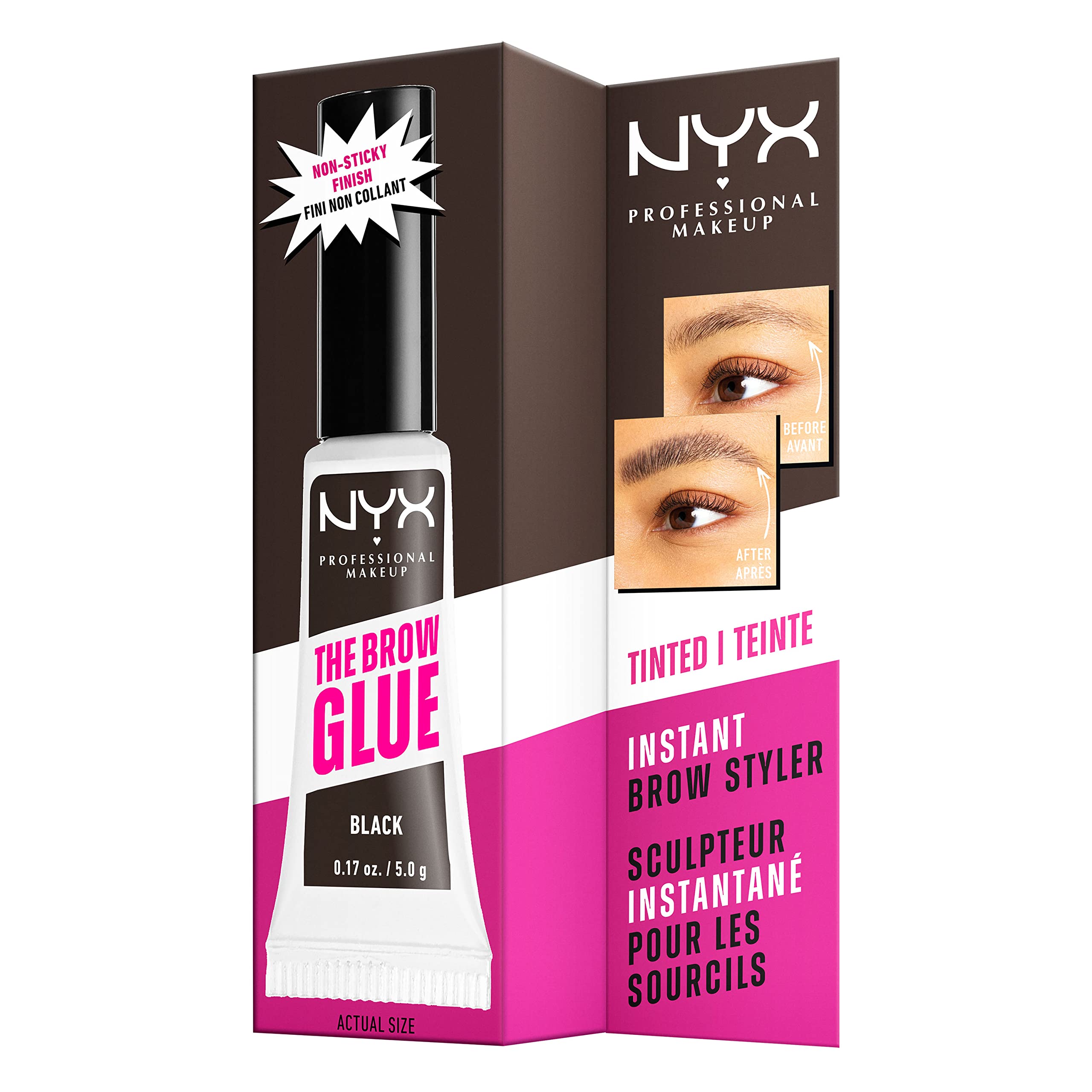 NYX PROFESSIONAL MAKEUP The Brow glue, Extreme Hold Tinted Eyebrow gel - Black