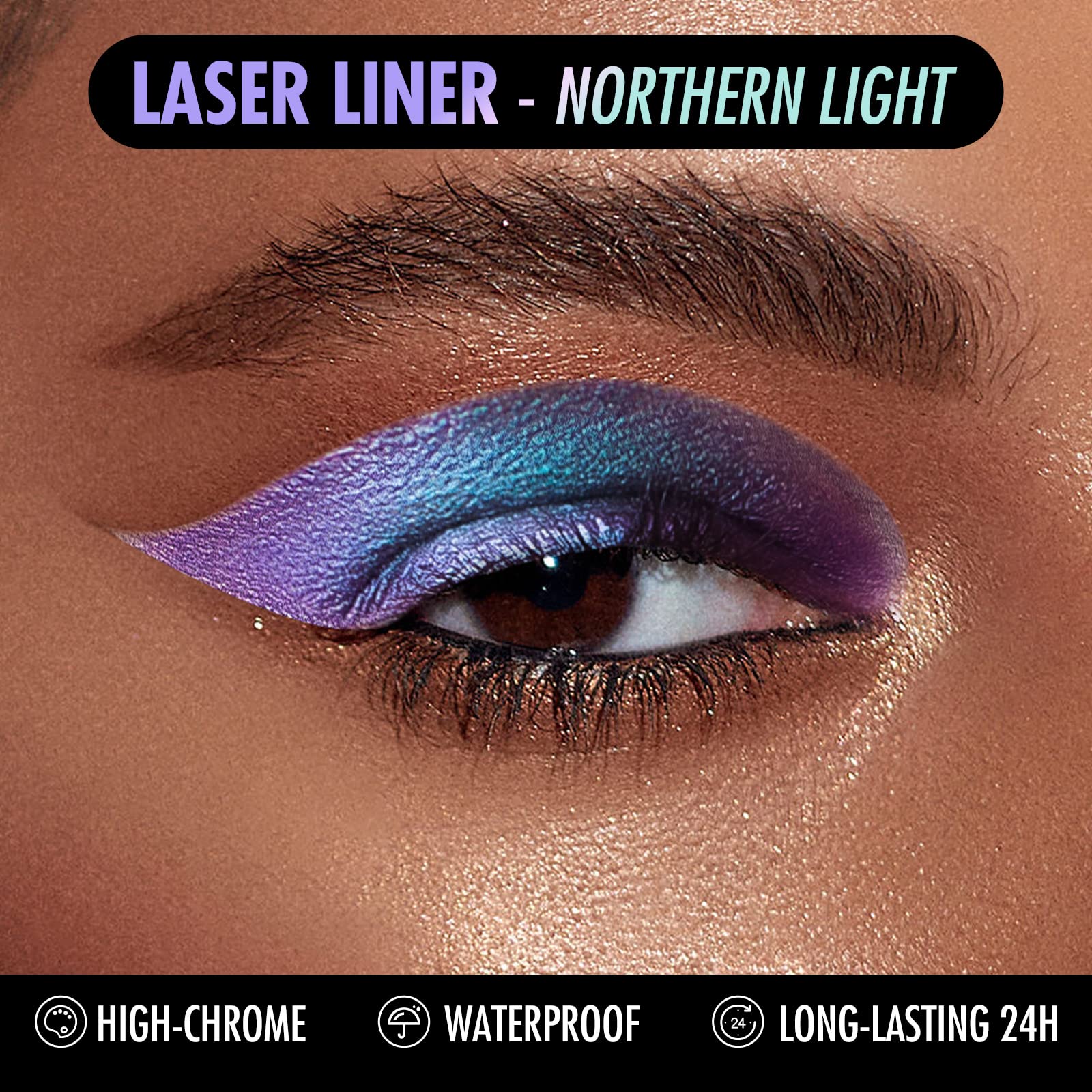 Bepholan Eyeliner Pencil And Eyeshadow Palette,Purple Eyeliner,Blue Purple Shifting Colors Glitter Waterproof Eyeliner,24H Long-