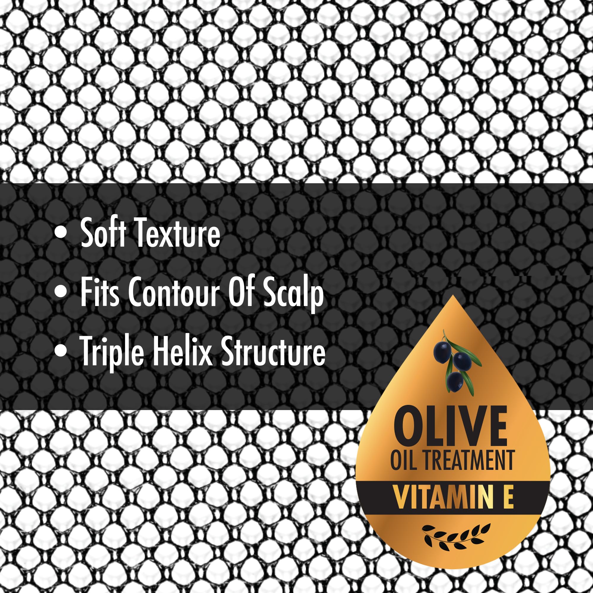 DONNA Olive Oil + Vitamin E Treated Deluxe Weaving Net 17.5 x 26, Wig Head Wig Caps for Women, BLACK Color